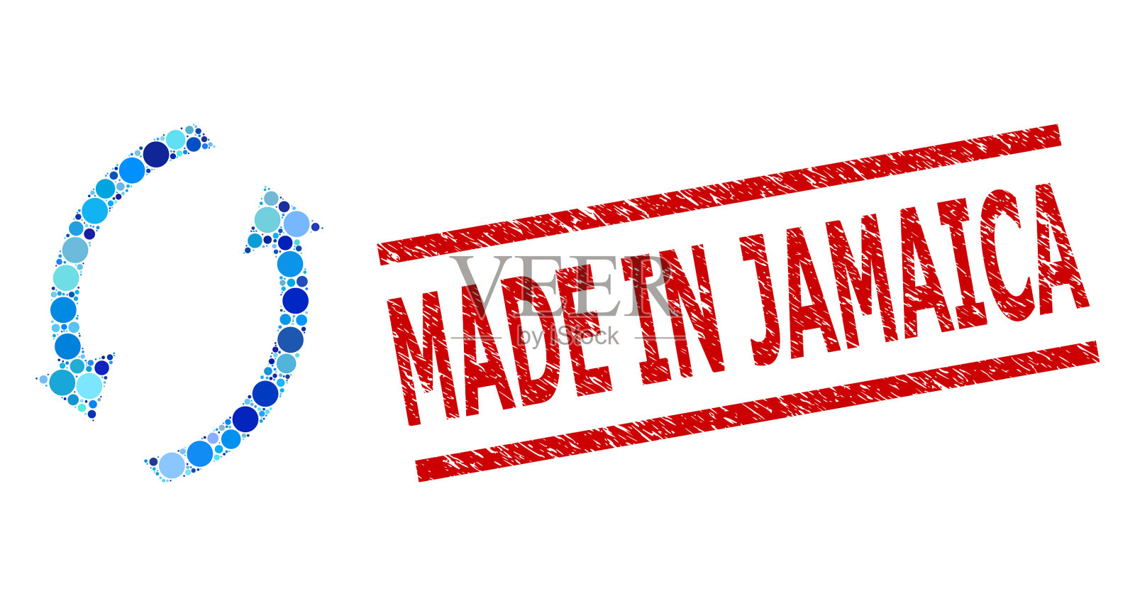 刻字牙买加制造印章印章和刷新插画图片素材