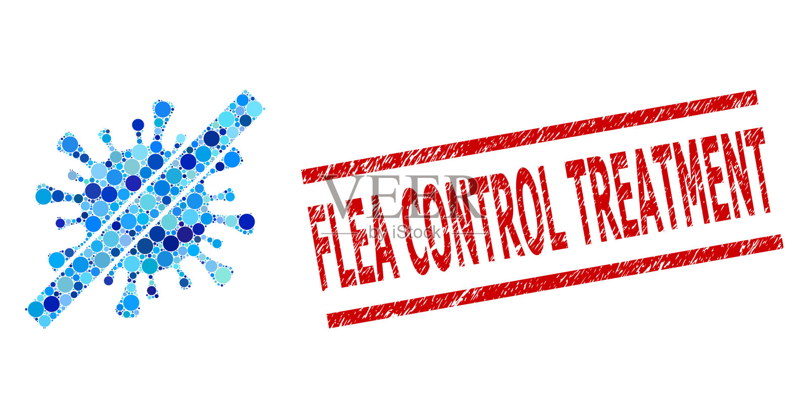 垃圾跳蚤控制处理邮票和去除插画图片素材