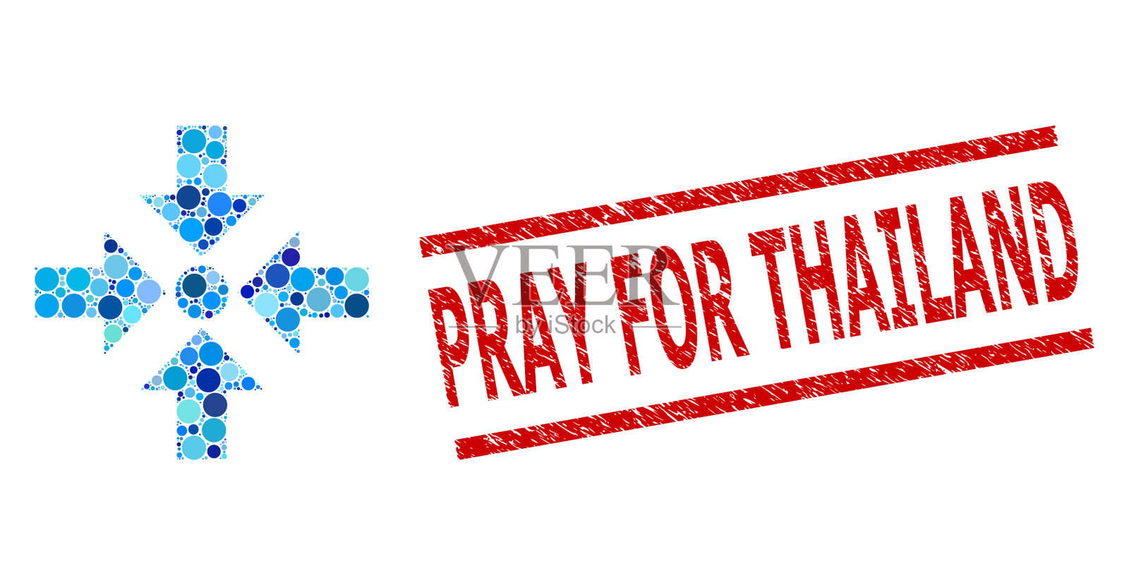 纹理祈祷泰国邮票印章和收缩插画图片素材