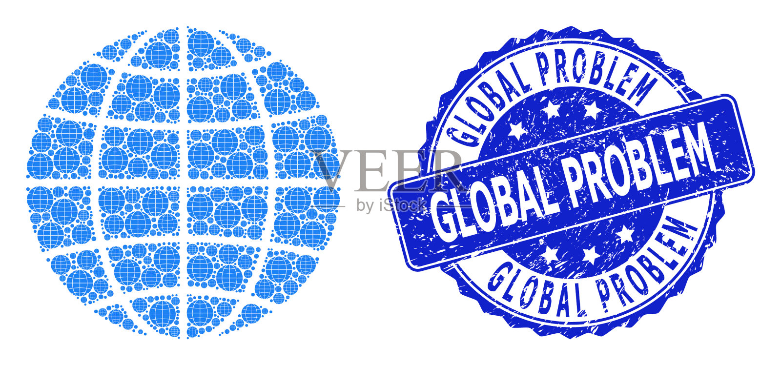 抓全局问题圆戳和递归插画图片素材