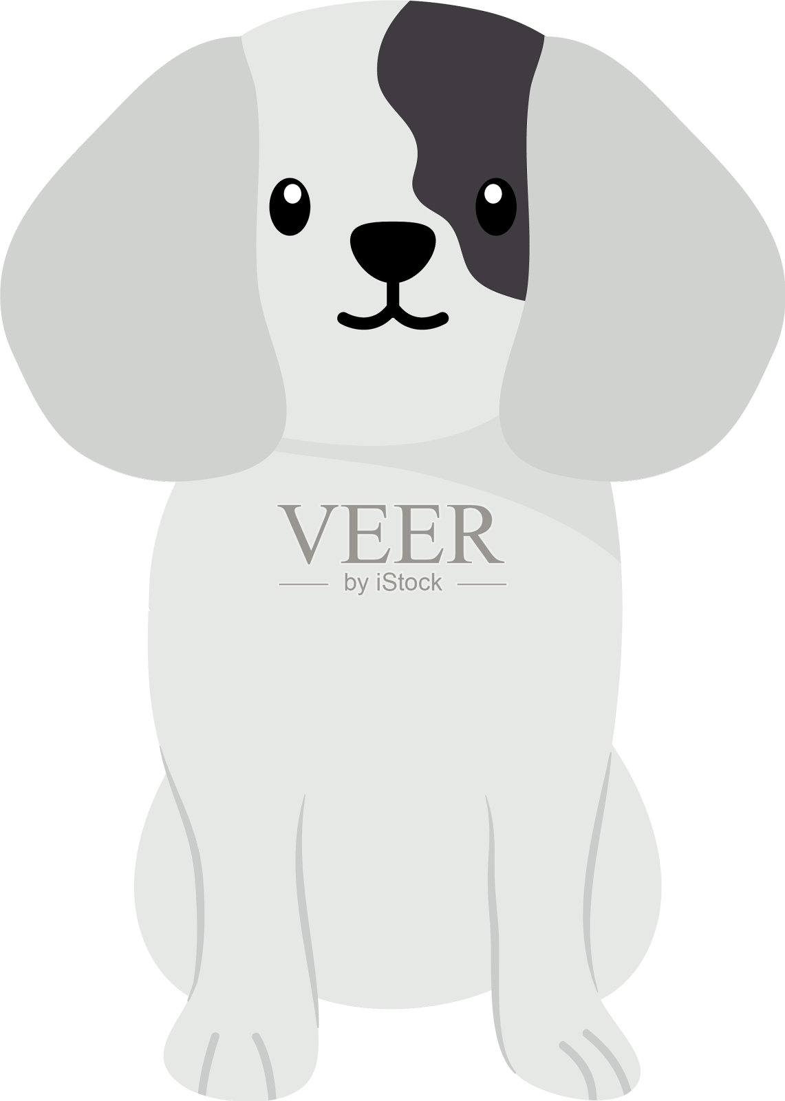 国王查尔斯骑士西班牙猎犬狗图标平坦风格设计元素图片