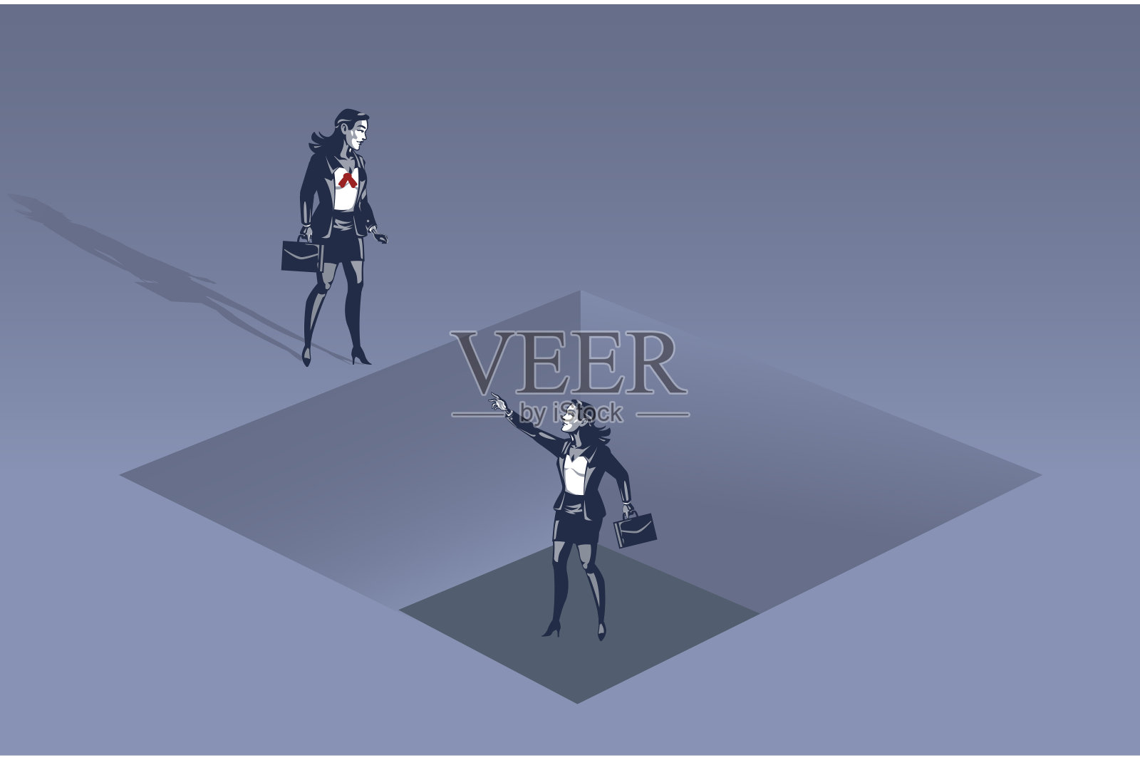 商界女性准备帮助陷入困境的同事插画图片素材