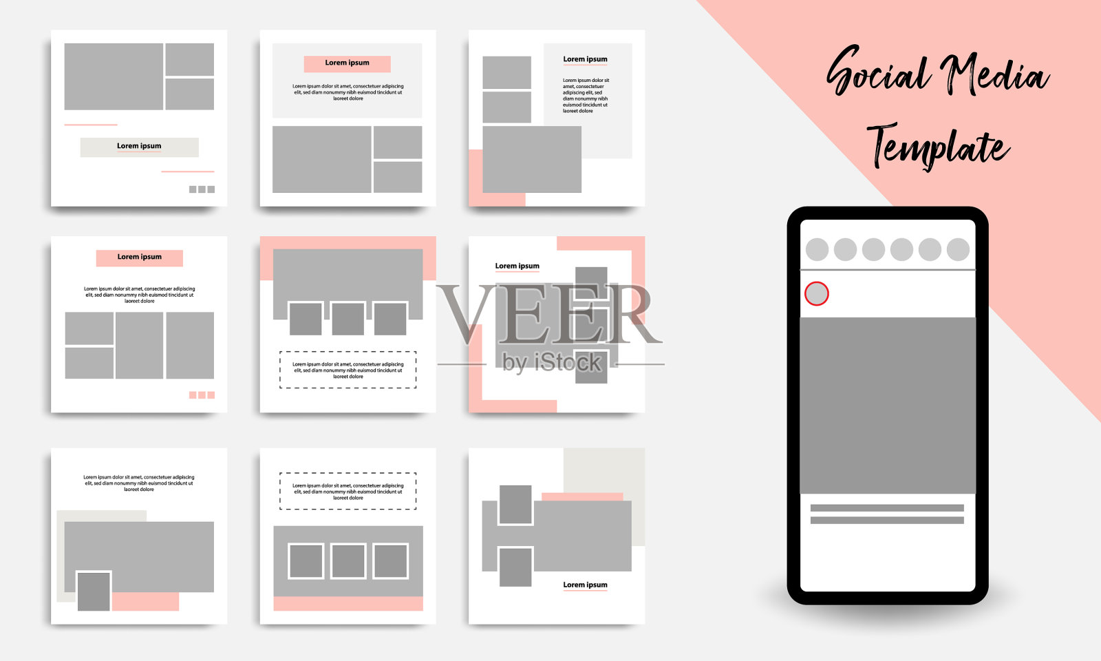 可编辑的最小几何横幅模板插画图片素材