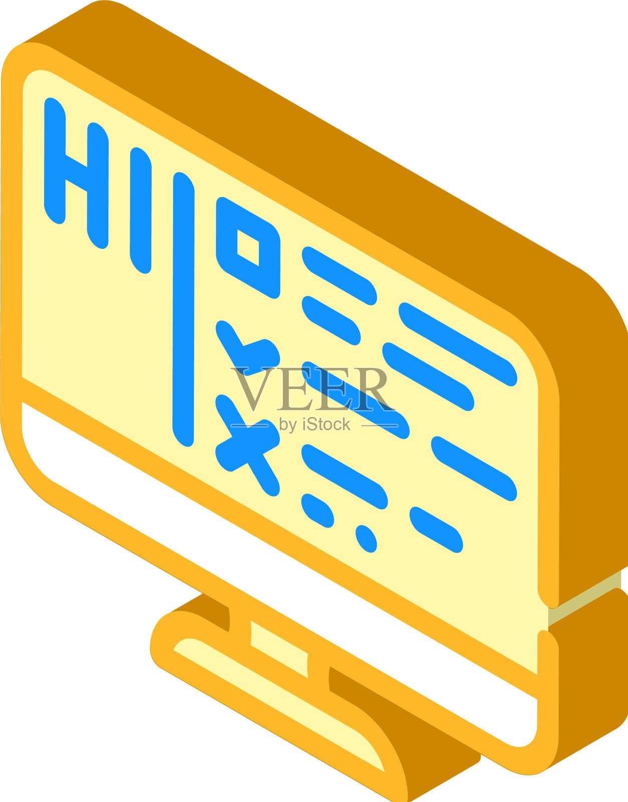 图灵测试等距孤立图标设计元素图片