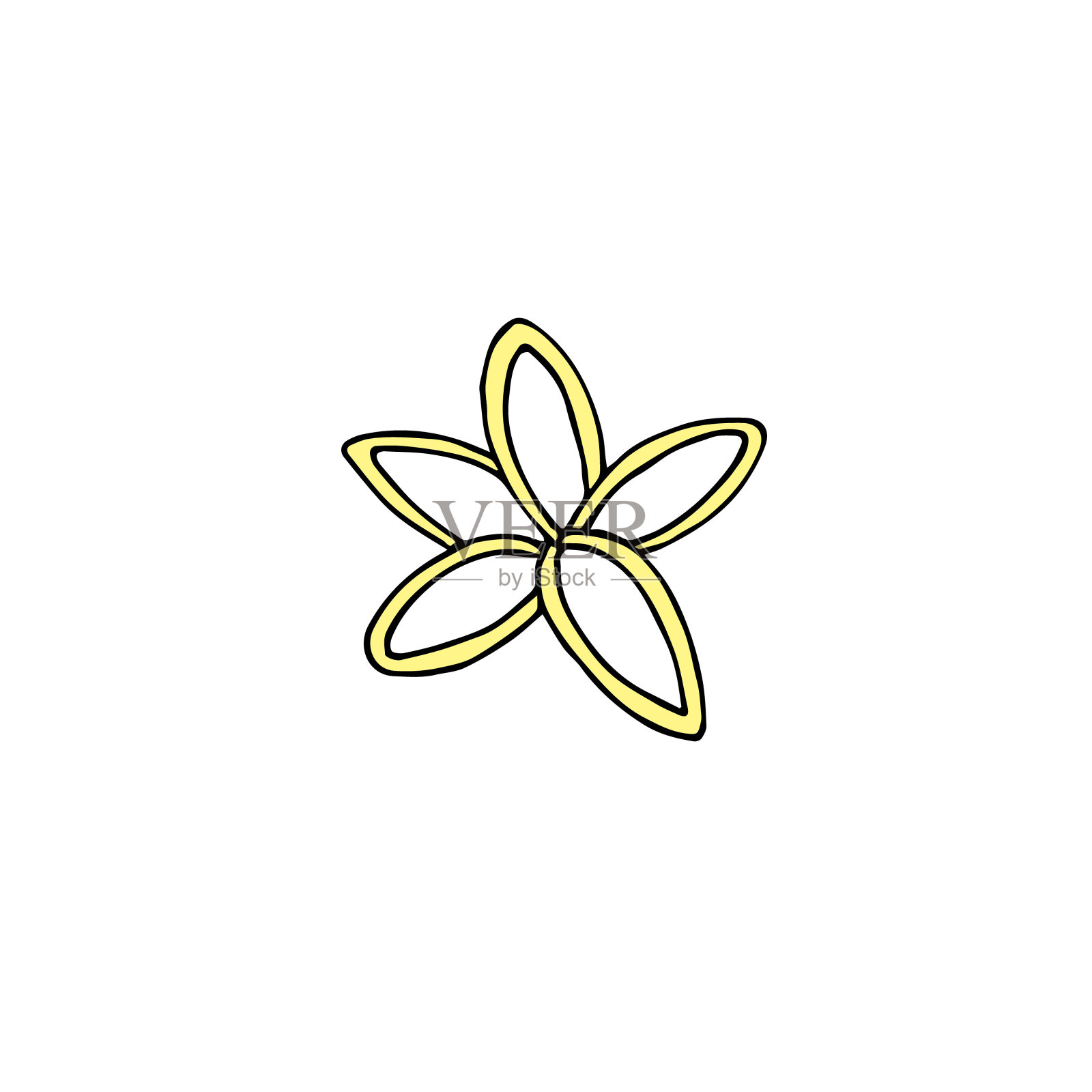 矢量手绘涂鸦素描彩色椰子花插画图片素材