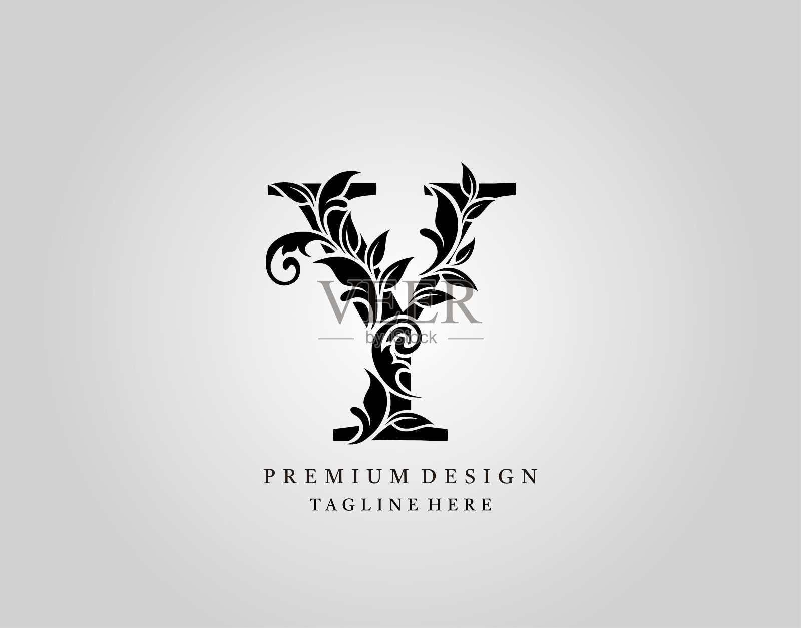 经典纹章Y字母标志设计。插画图片素材