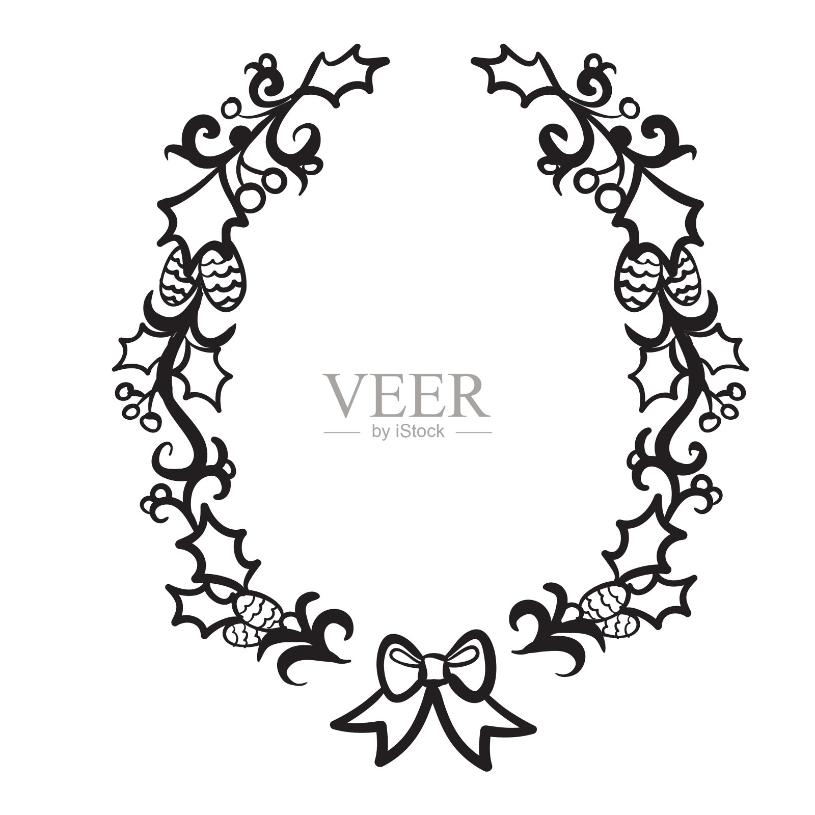 用于新年装饰的装饰花环设计元素图片