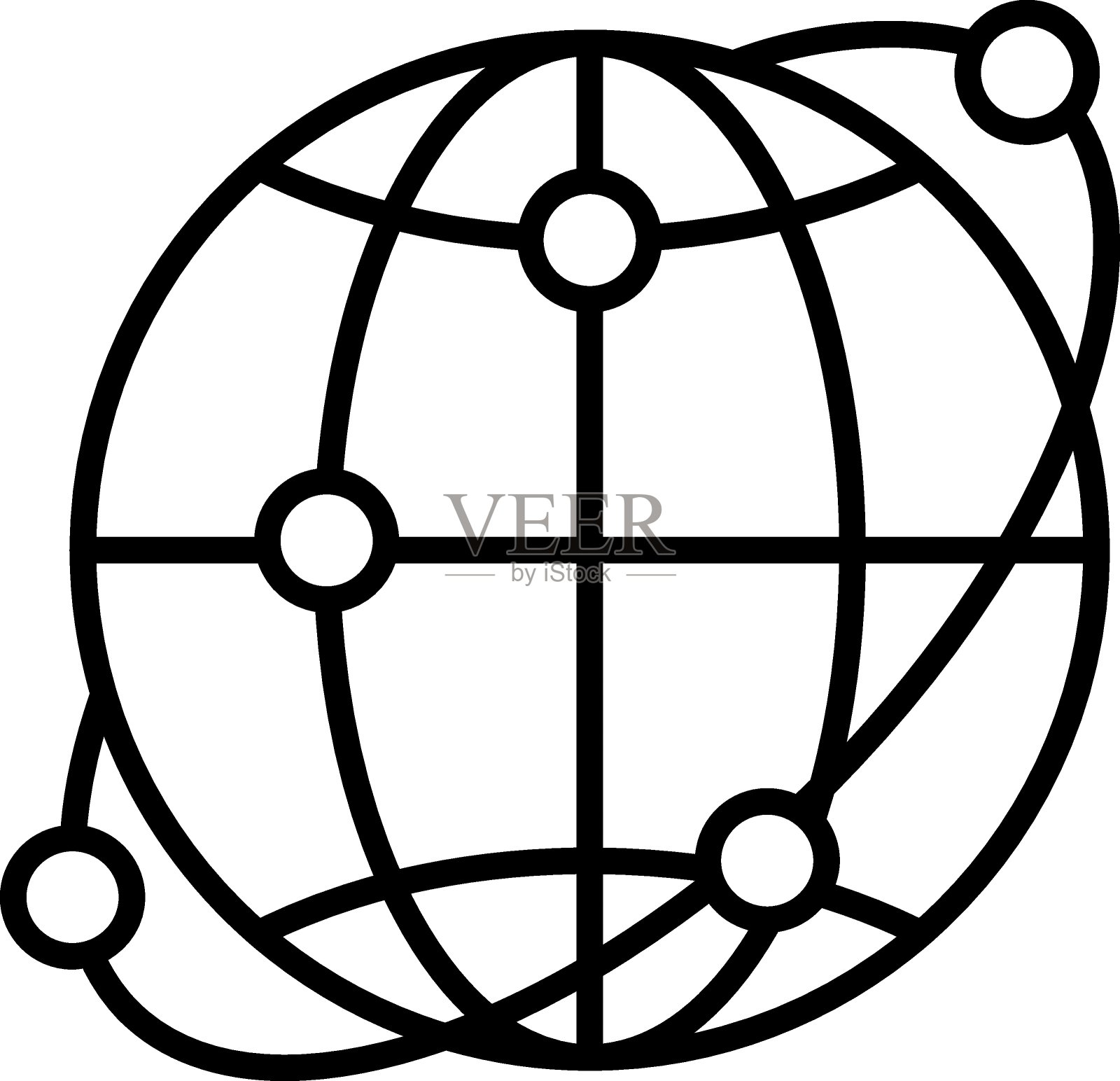 使用5g网络概念向量线图标设计的连接设备和电器，白色背景上的物联网符号，物联网和自动化股票插图插画图片素材