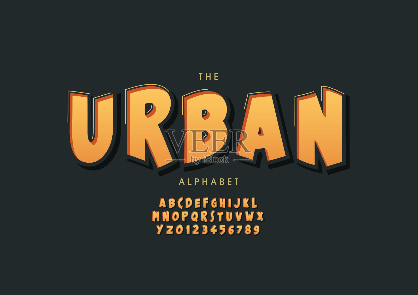 城市字母表插画图片素材