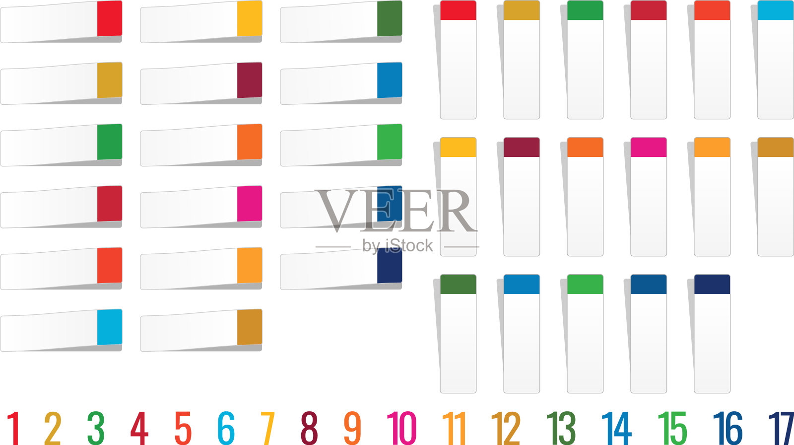 SDGs彩色贴纸插图集插画图片素材