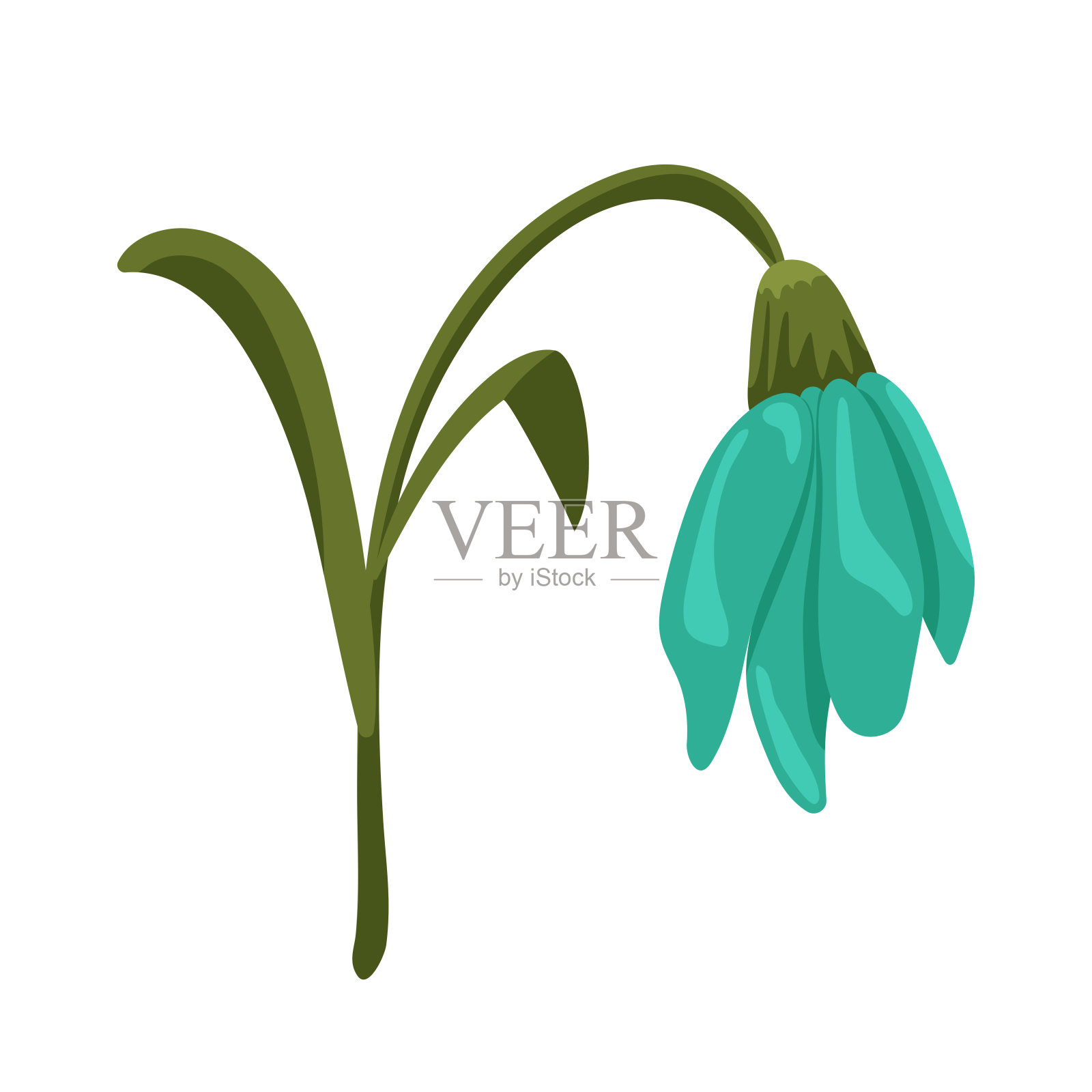 矢量复古花，卡通。彩色、聪明、漂亮设计元素图片