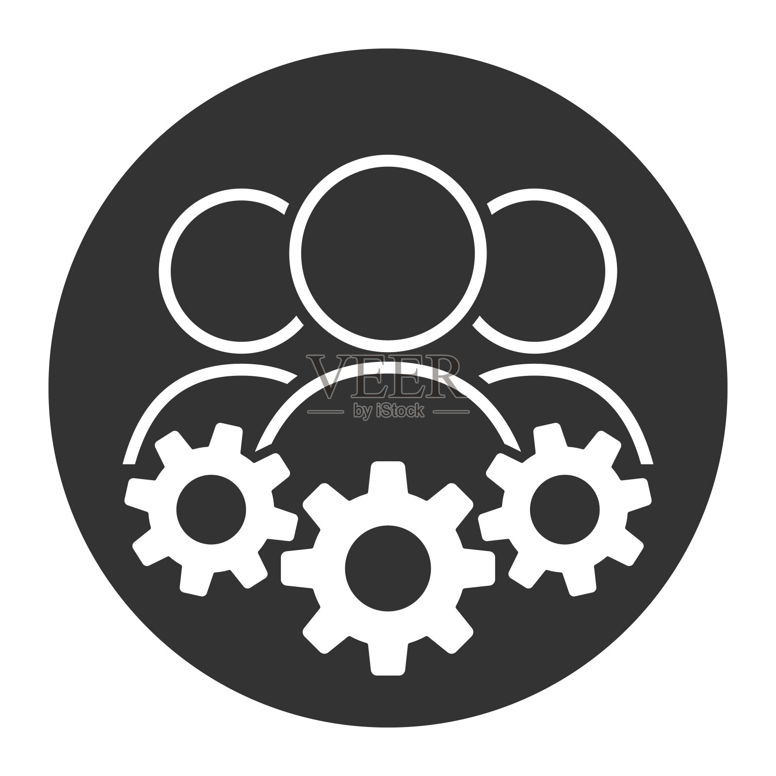 一组人矢量图标。商务委员会在工作中的象征。小队和装备标志被隔离在白色背景上。团队合作和互动理念。办公室管理。图标素材