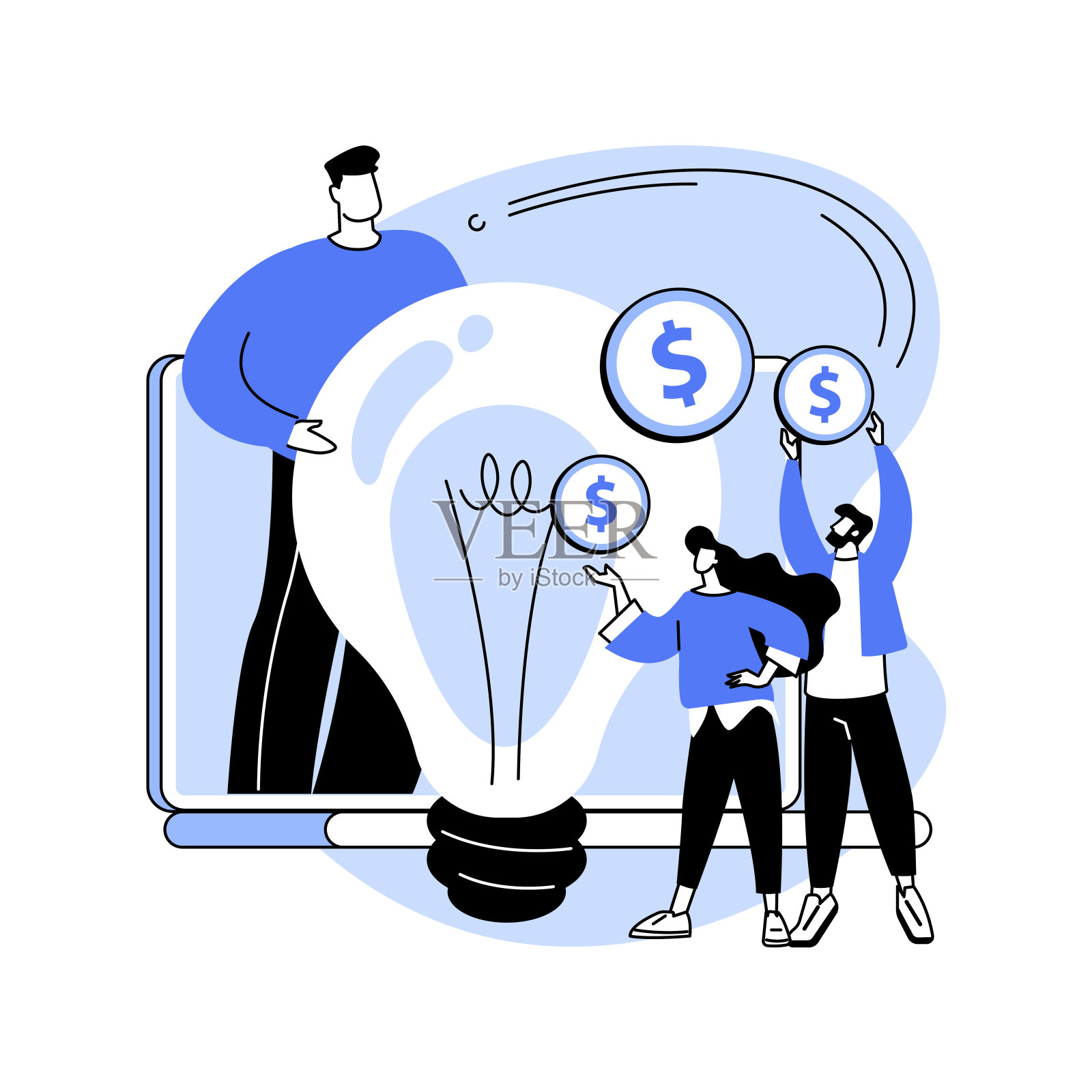 众筹抽象概念矢量插画。插画图片素材