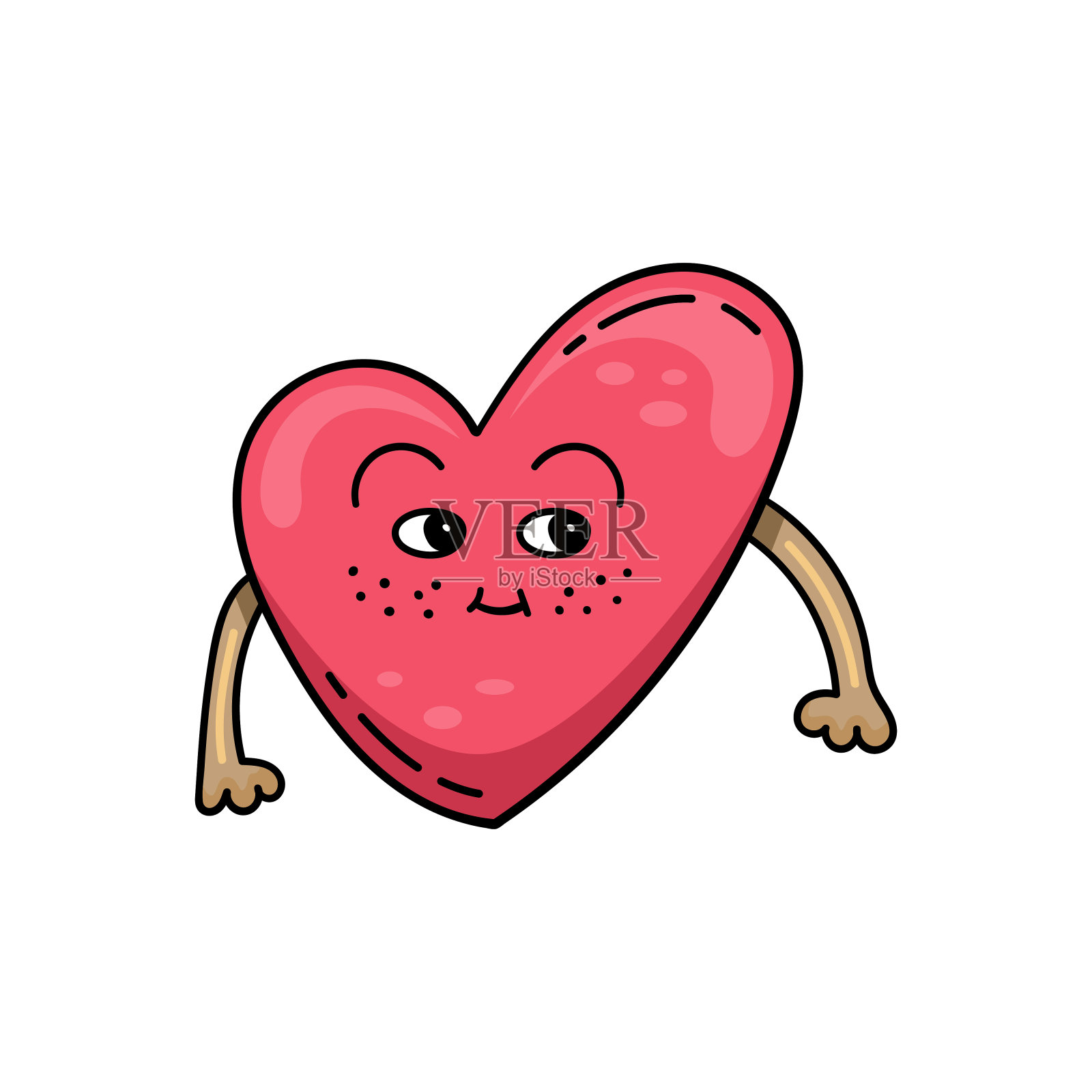 手绘爱心图案涂鸦情人节贺卡设计模板插画图片素材