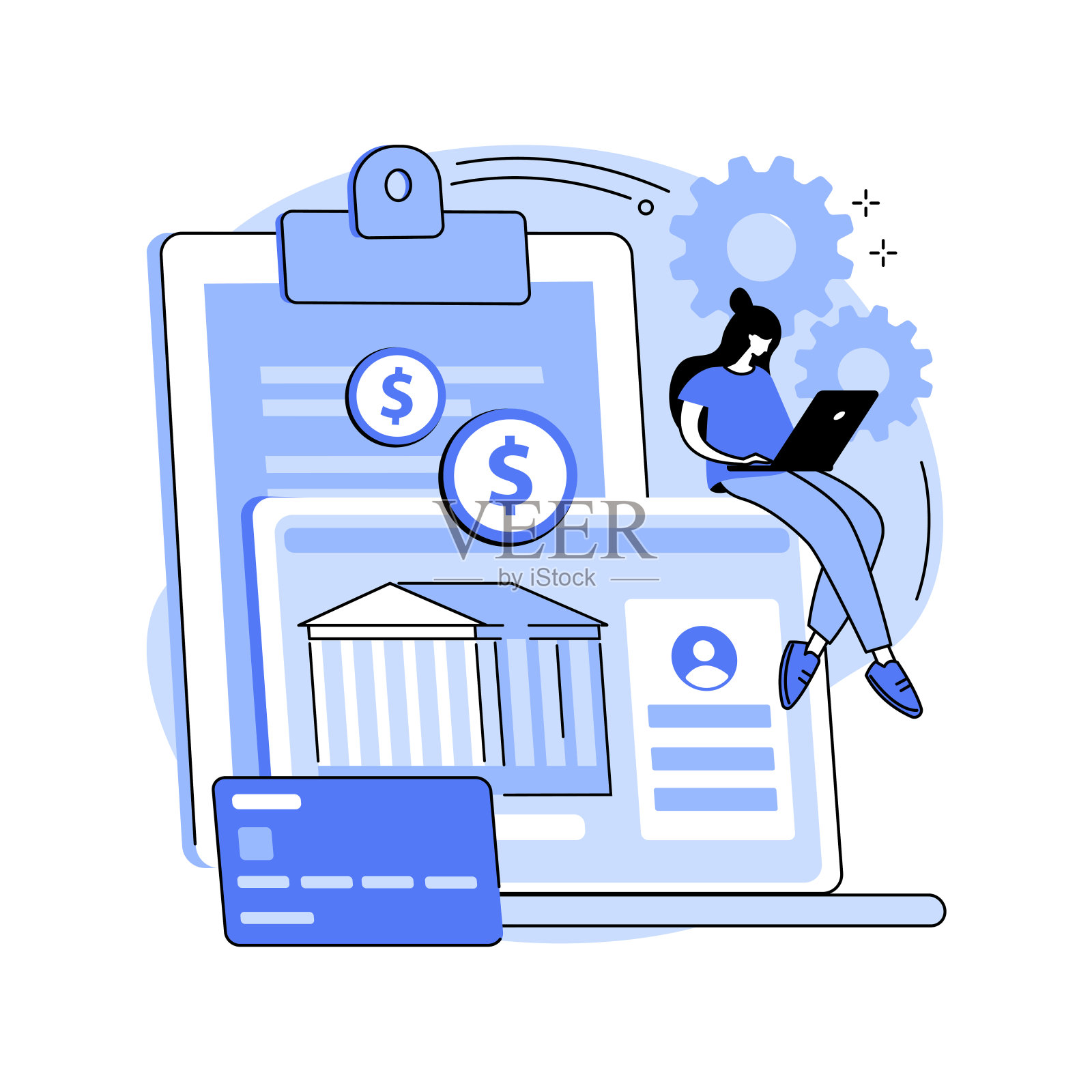 银行帐户抽象概念矢量插图。插画图片素材