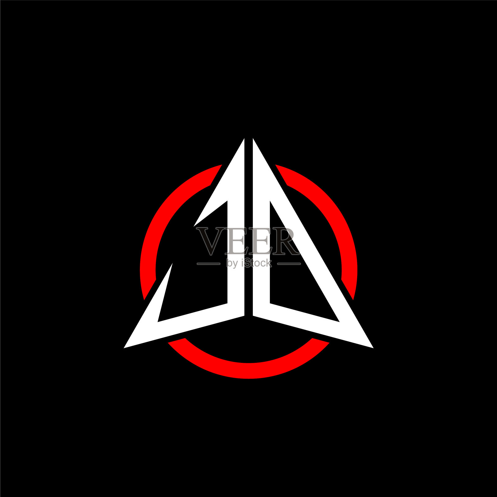 最初的标志箭头j o白色与红色环插画图片素材