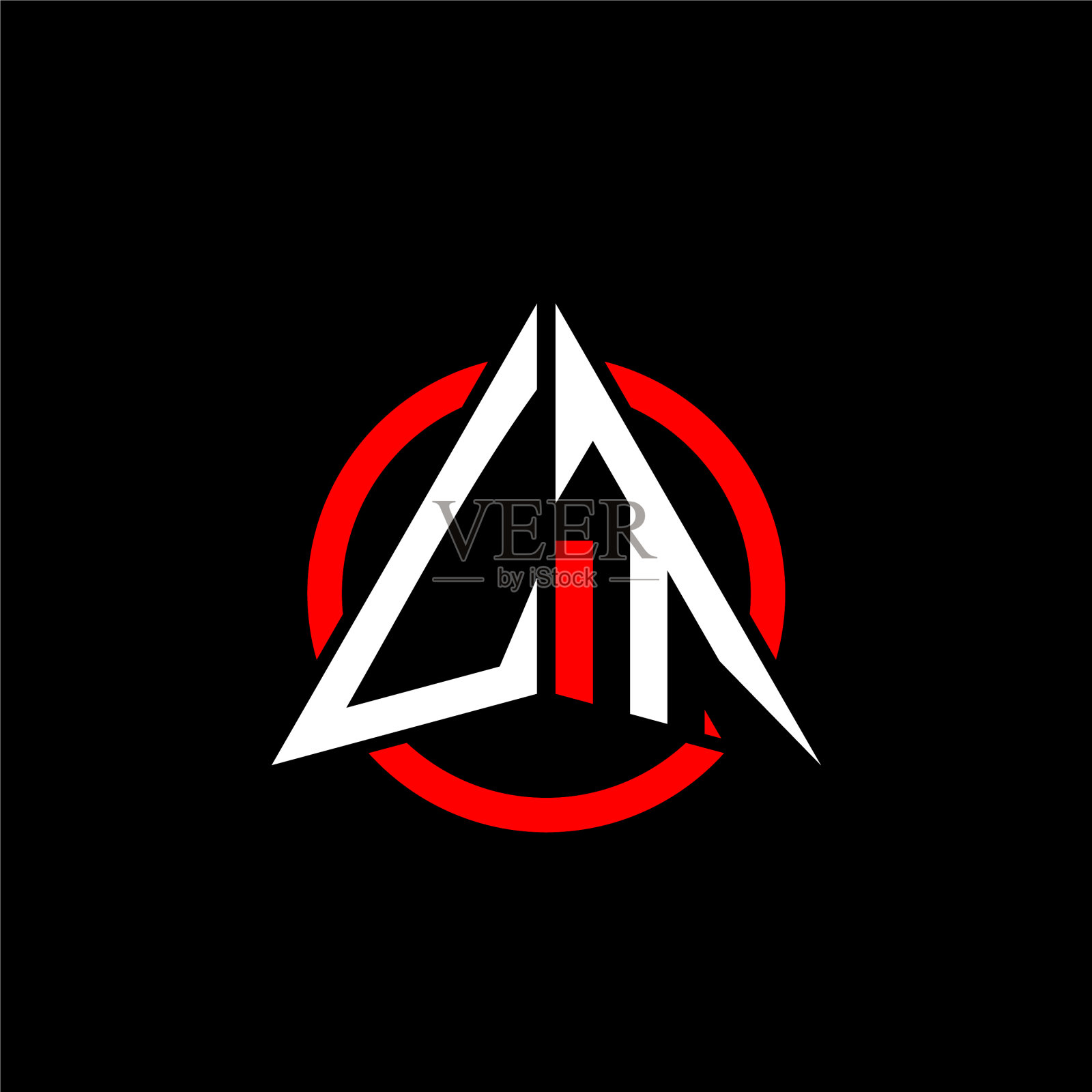 最初的标志箭头l白色与红色环插画图片素材