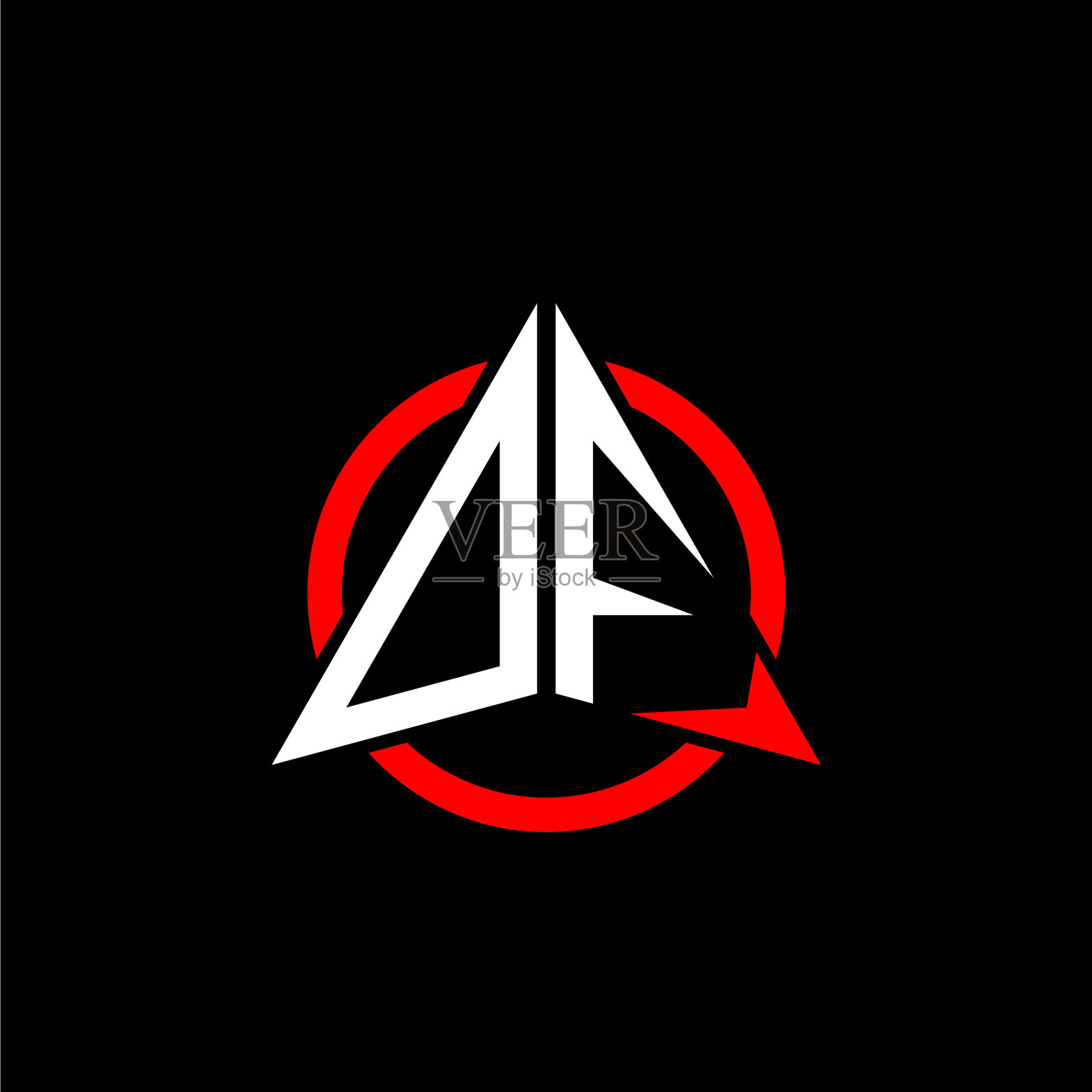 最初的标志箭头白色与红色环插画图片素材