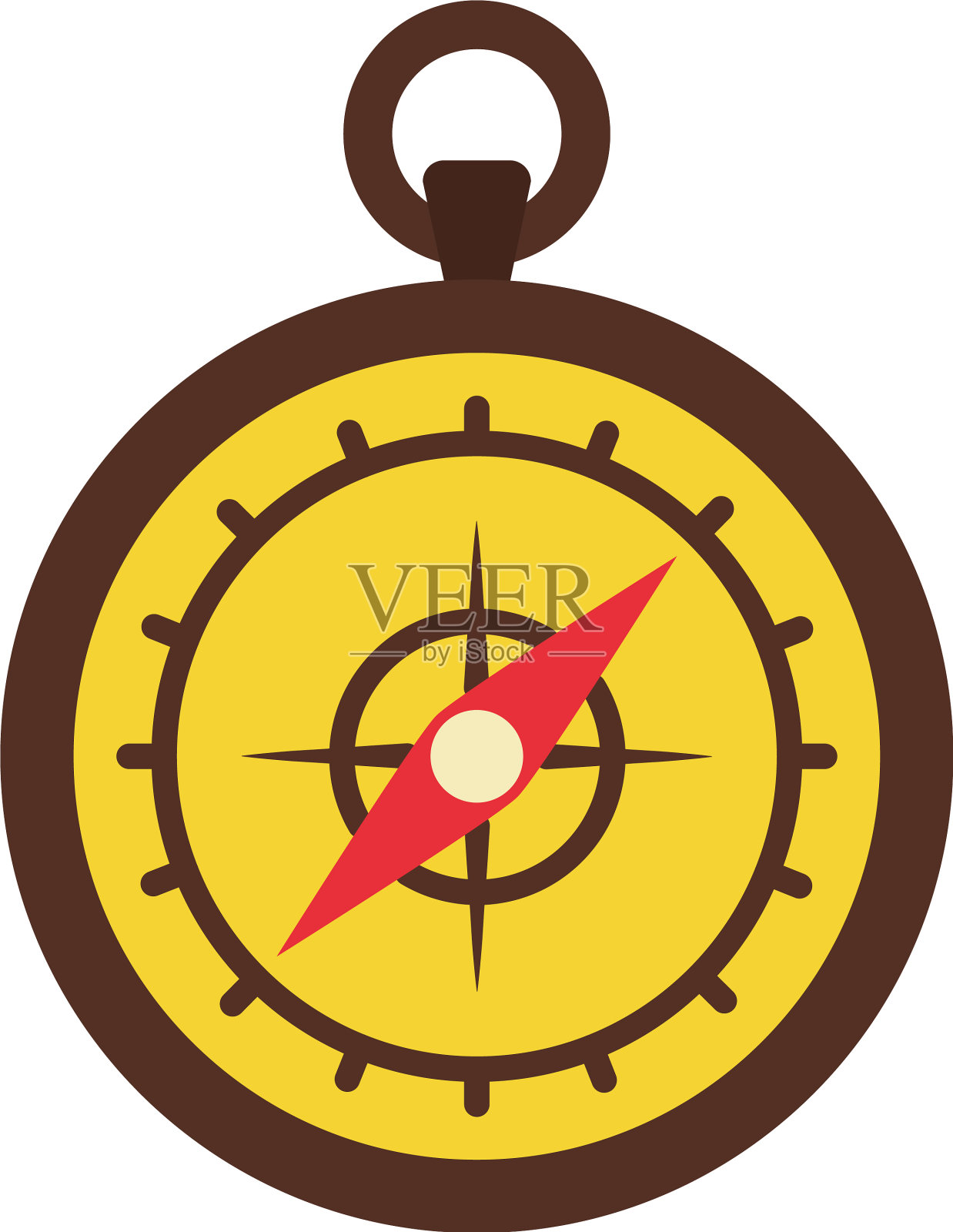 古老的罗盘图标扁平化风格设计元素图片