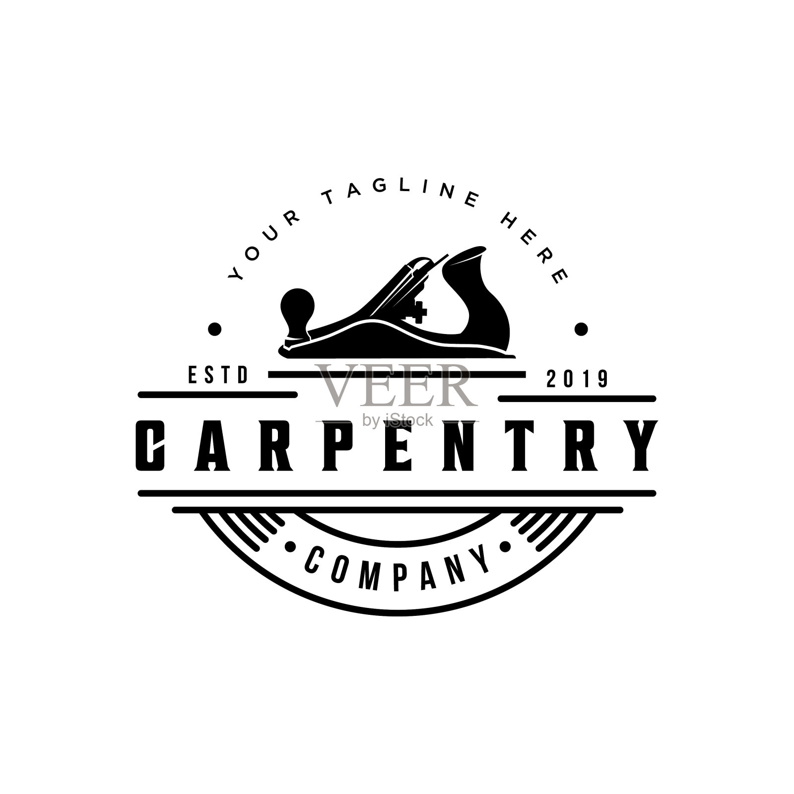 复古标志的木工标志插画图片素材