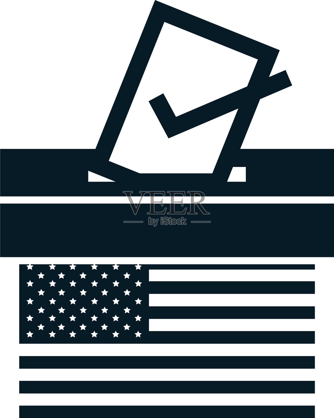 美国选举，美国国旗投票和插画图片素材