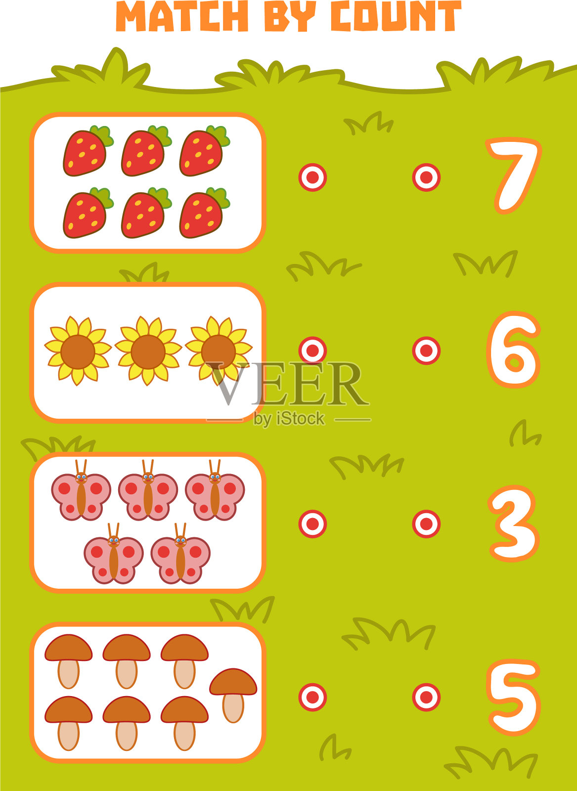 一款学龄前儿童数数游戏插画图片素材