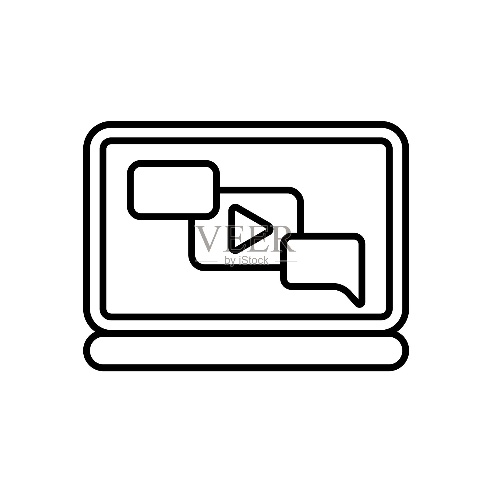 监控与视频符号聊天消息线性图标素材