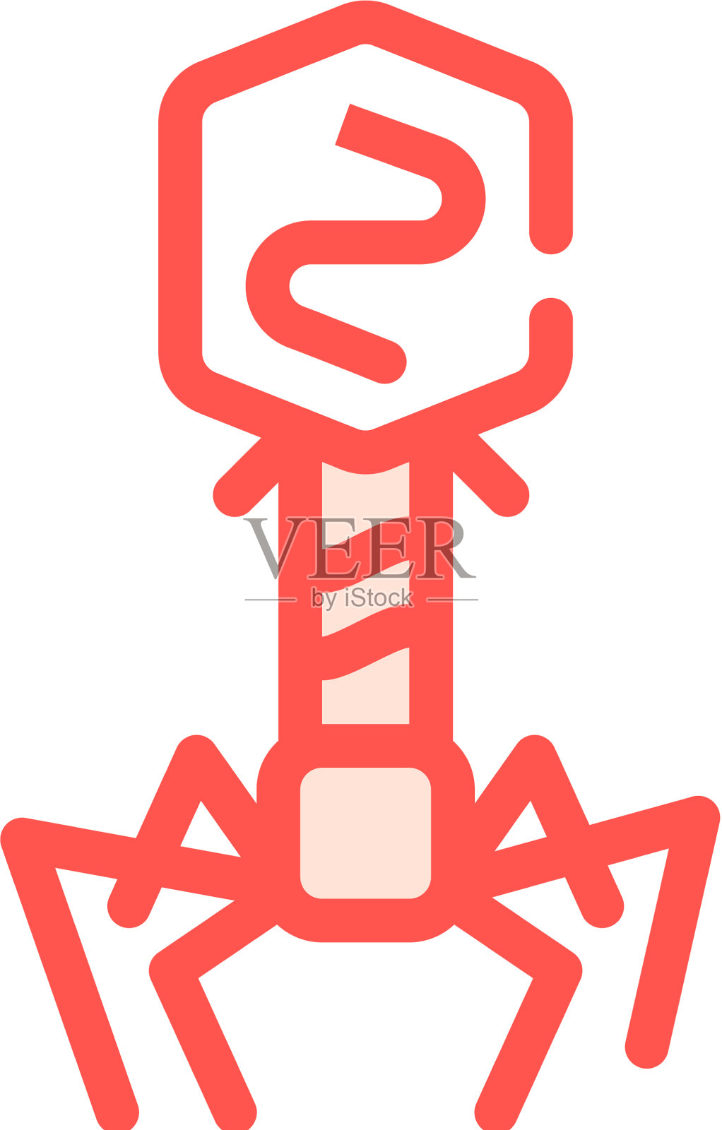 噬菌体病毒颜色图标分离插画图片素材