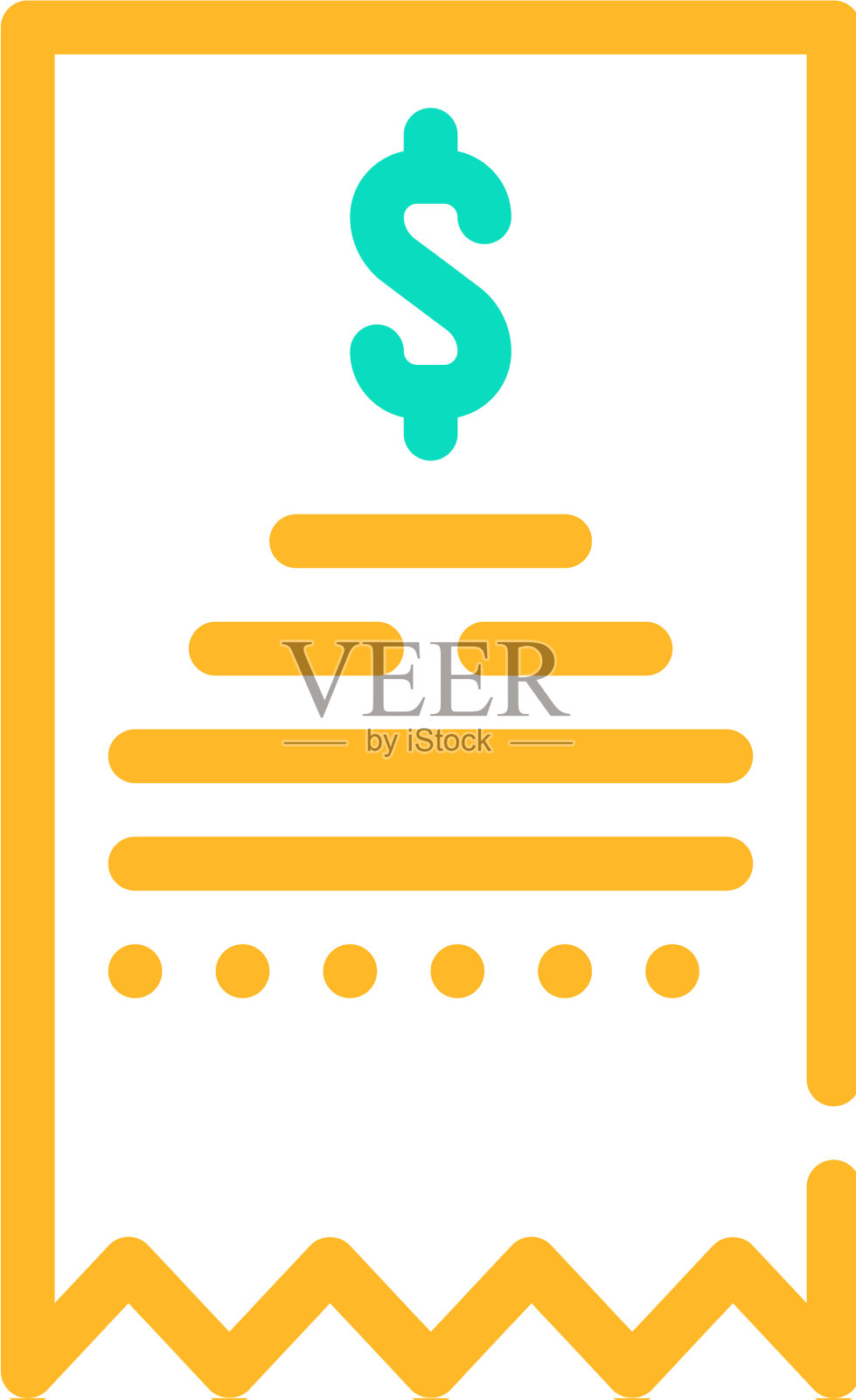 付款收据颜色图标孤立插画图片素材