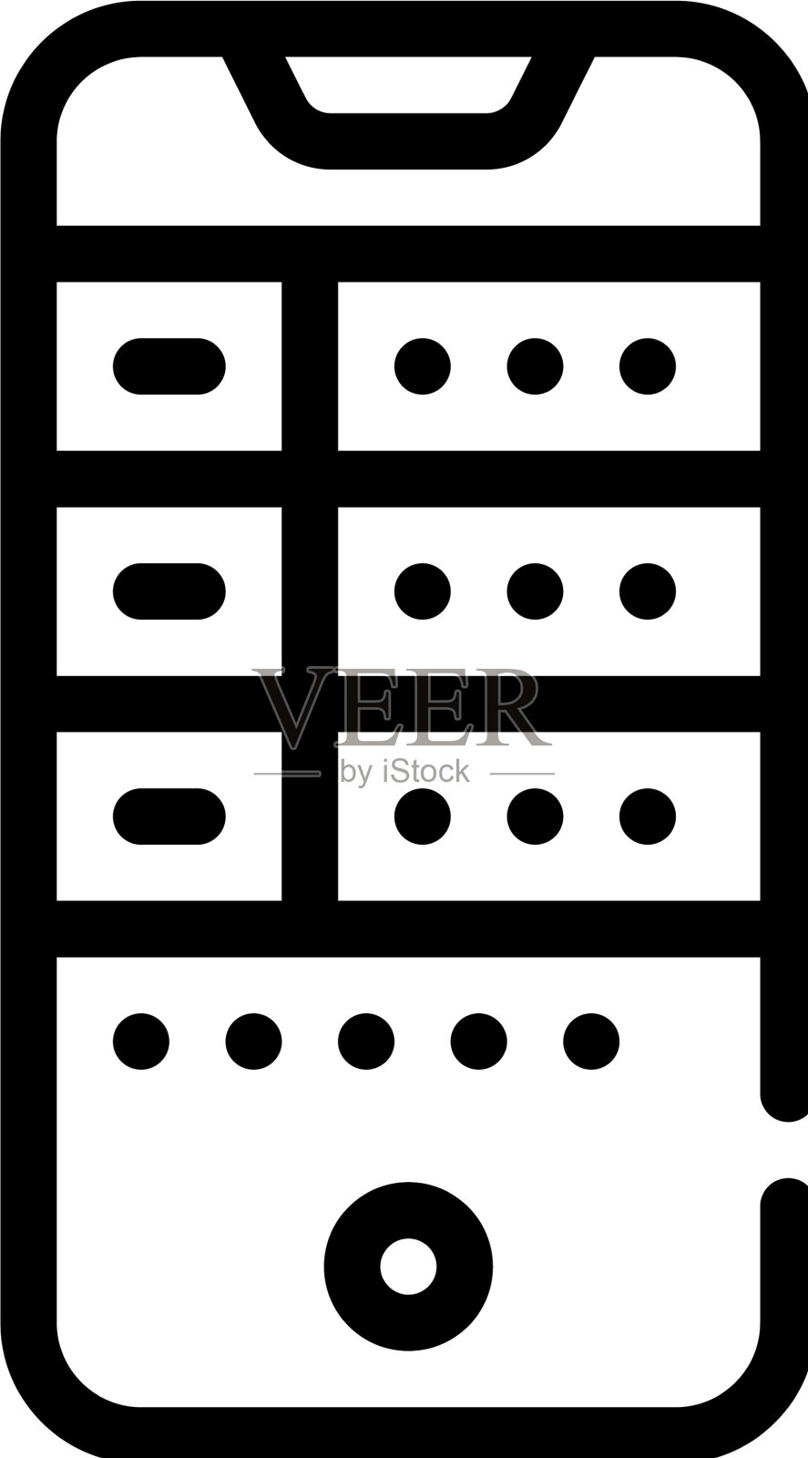 赌博手机应用程序线图标插画图片素材