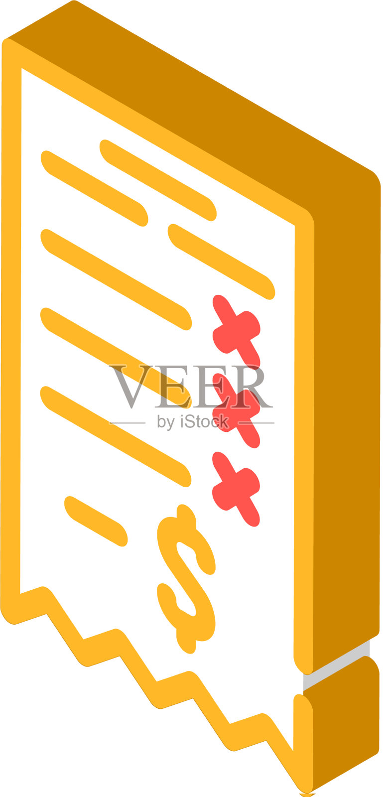 亏损资金收据等距图标设计元素图片