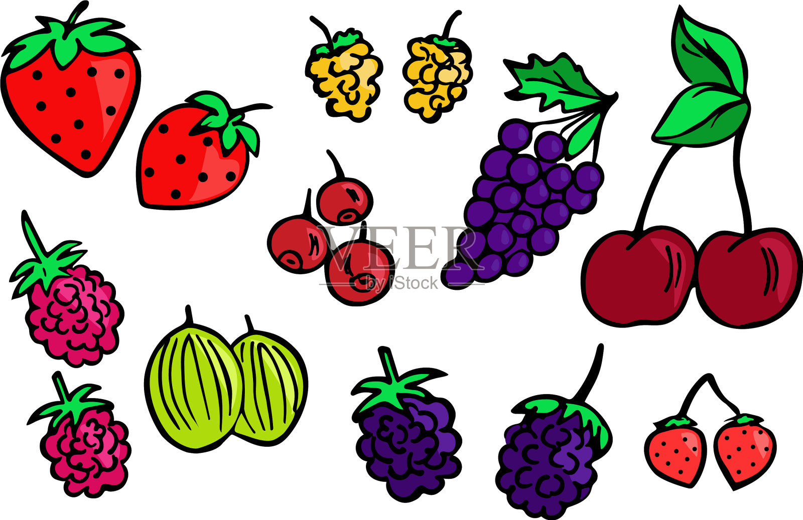 把浆果放在白色的盘子上图标素材