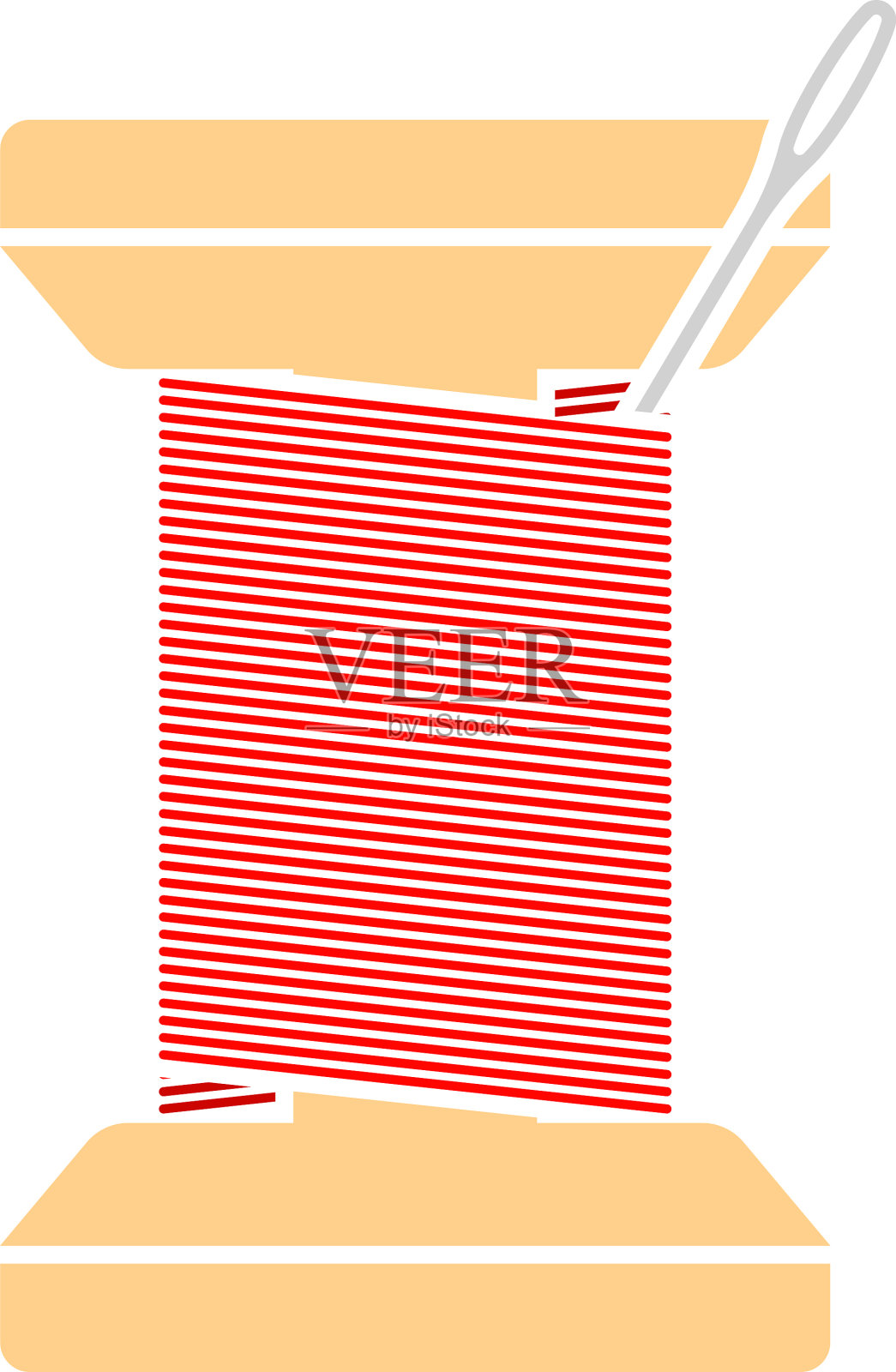 有线图标的缝纫机卷轴插画图片素材