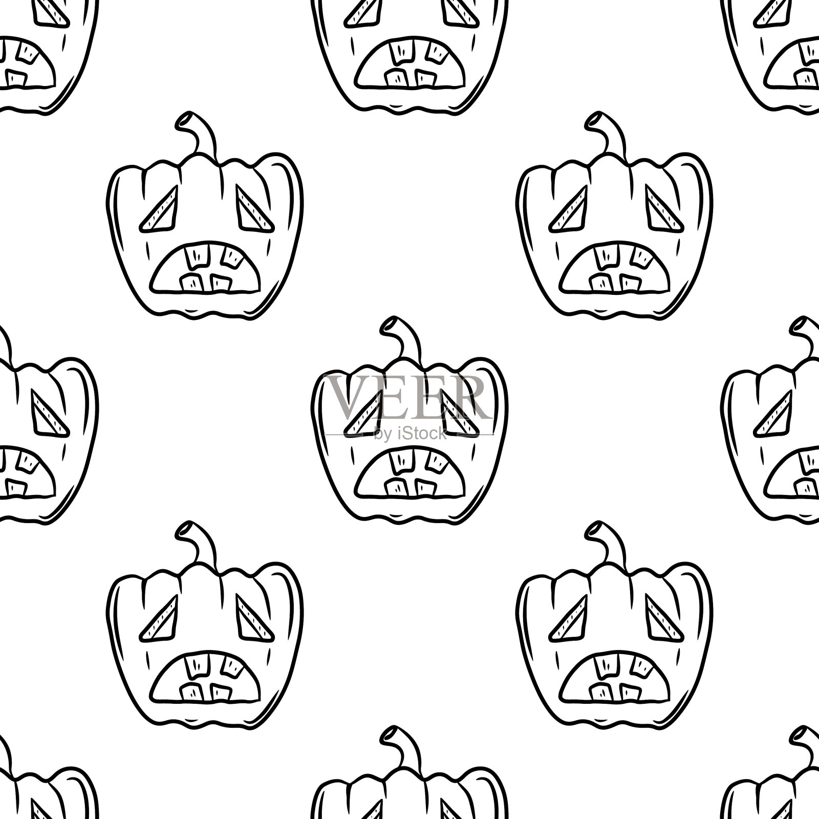 鬼魅万圣节南瓜无缝图案插画图片素材