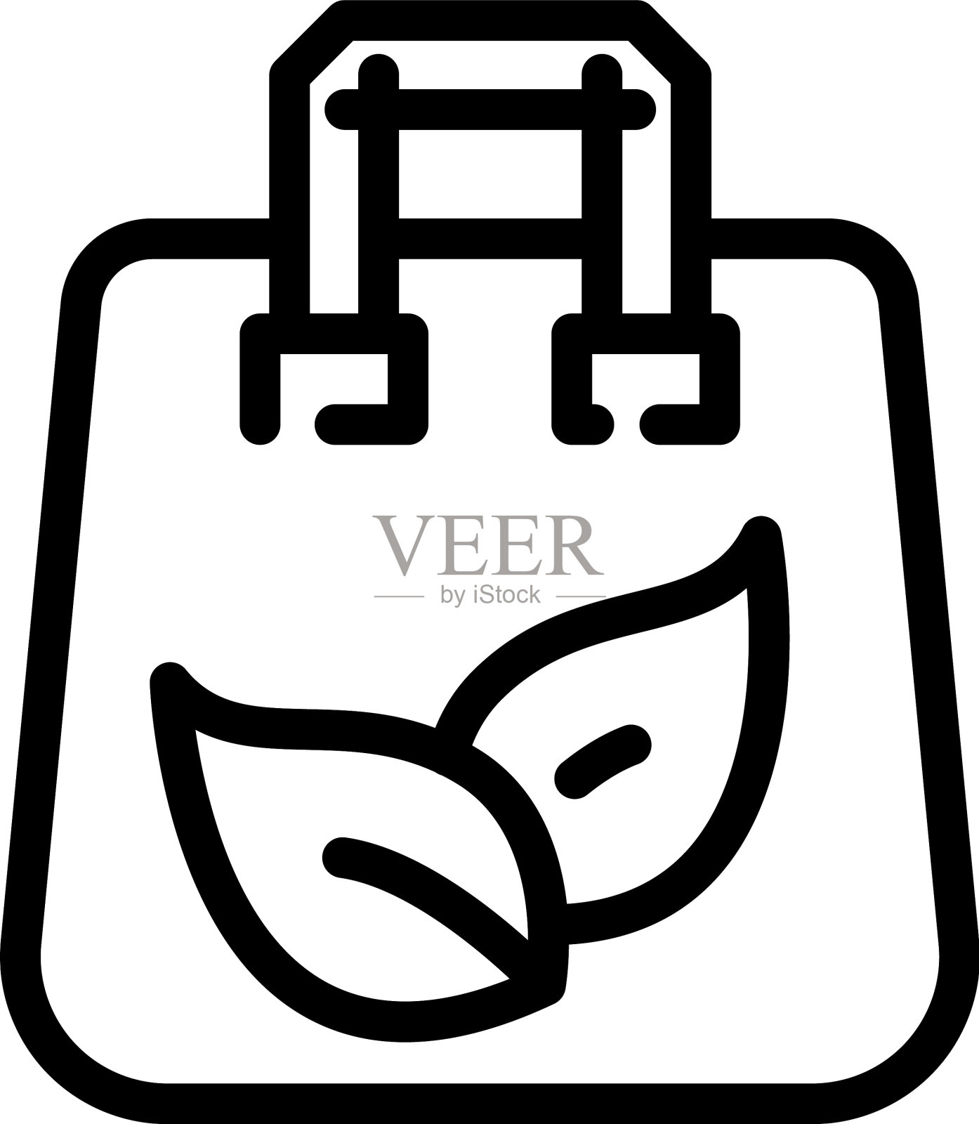 帆布环保袋图标轮廓风格插画图片素材