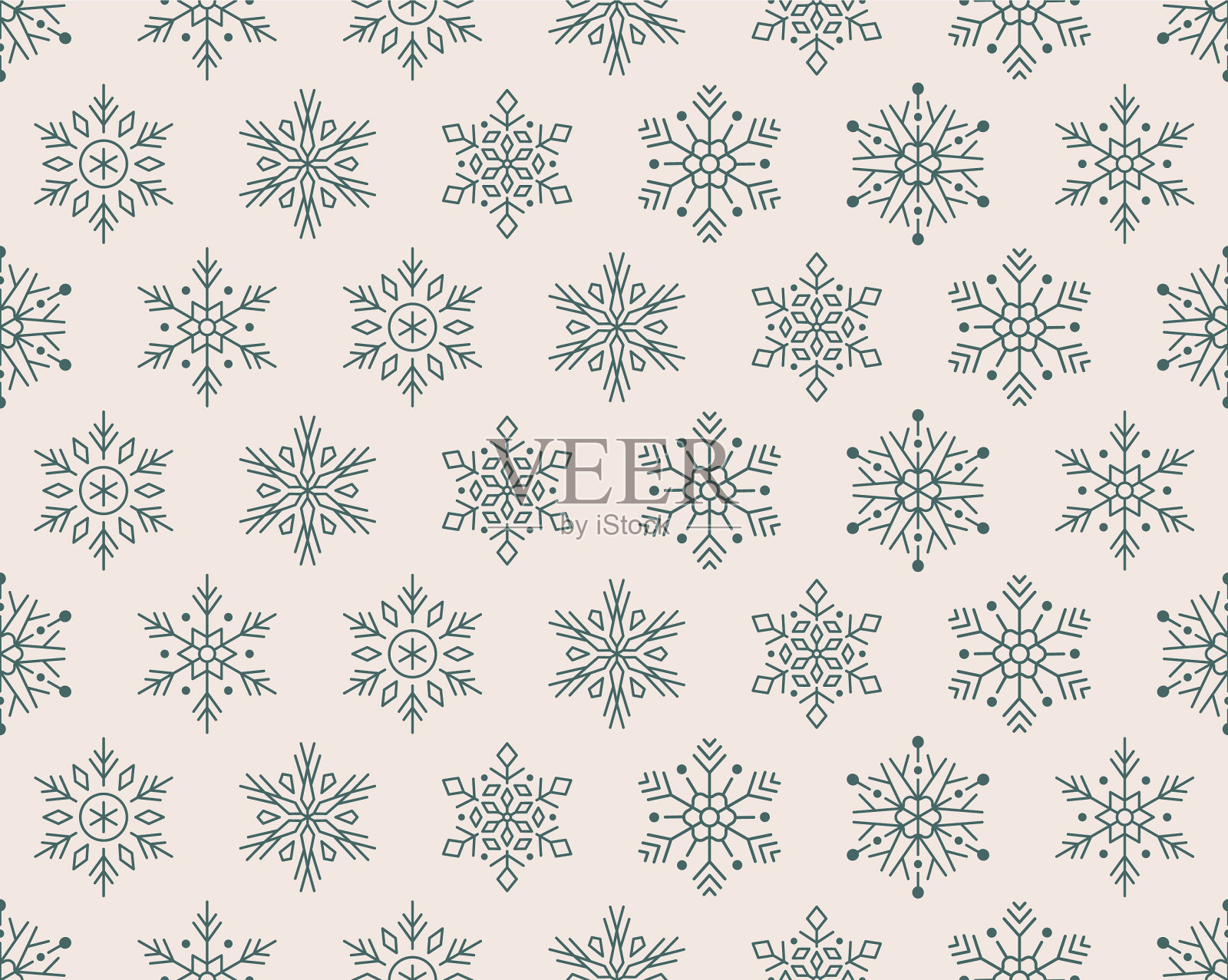 圣诞新年无缝图案绿色插画图片素材