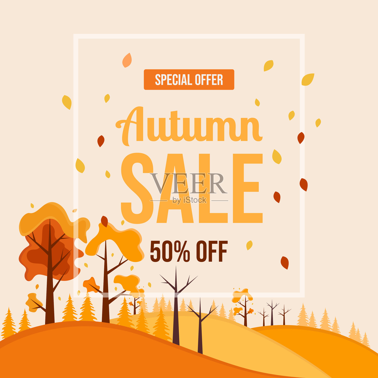 秋季促销横幅形象设计元素图片