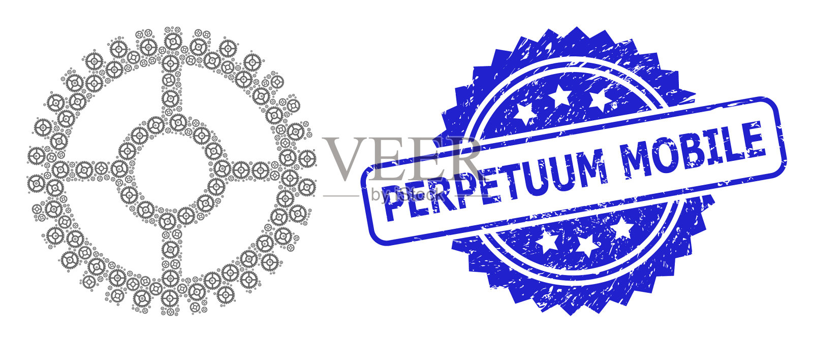 橡胶永久移动密封和递归时钟插画图片素材