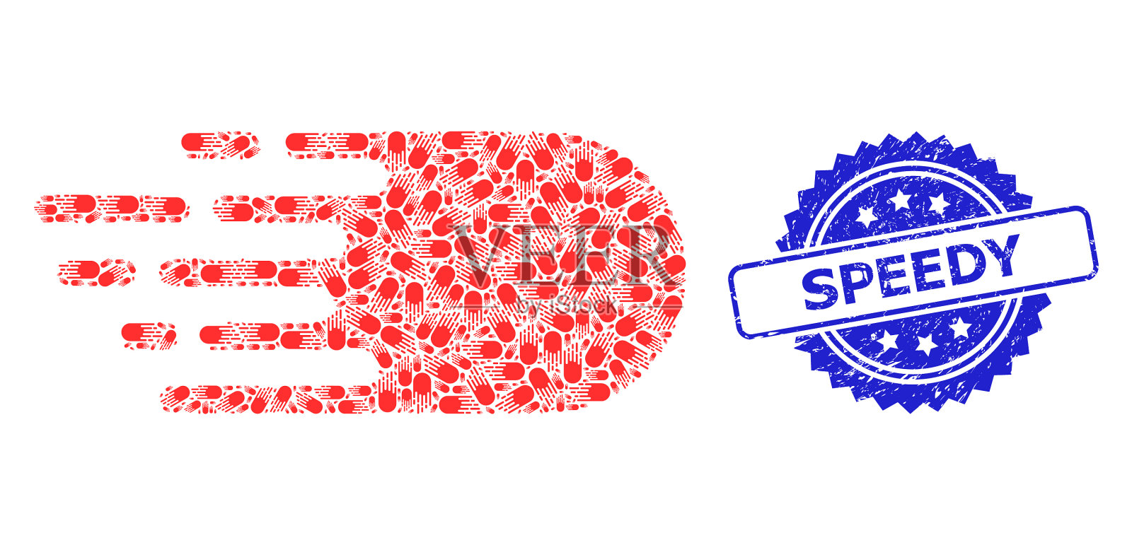 遇险迅速盖章盖章并递归电子插画图片素材