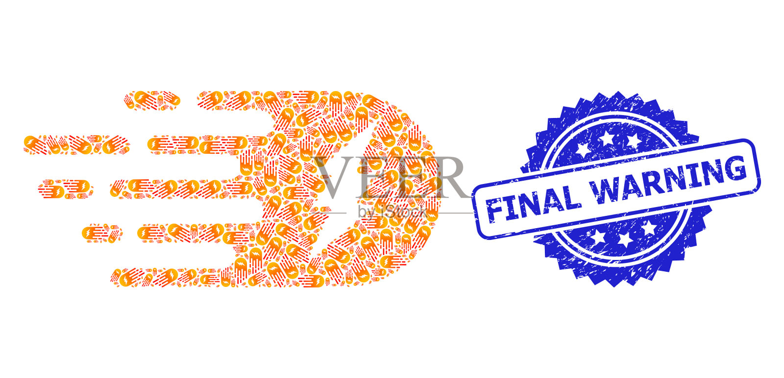 橡胶最后警告密封和递归电气插画图片素材