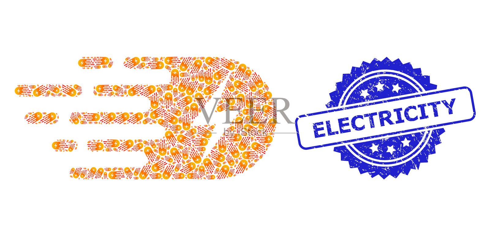 遇电盖章盖章并递归插画图片素材