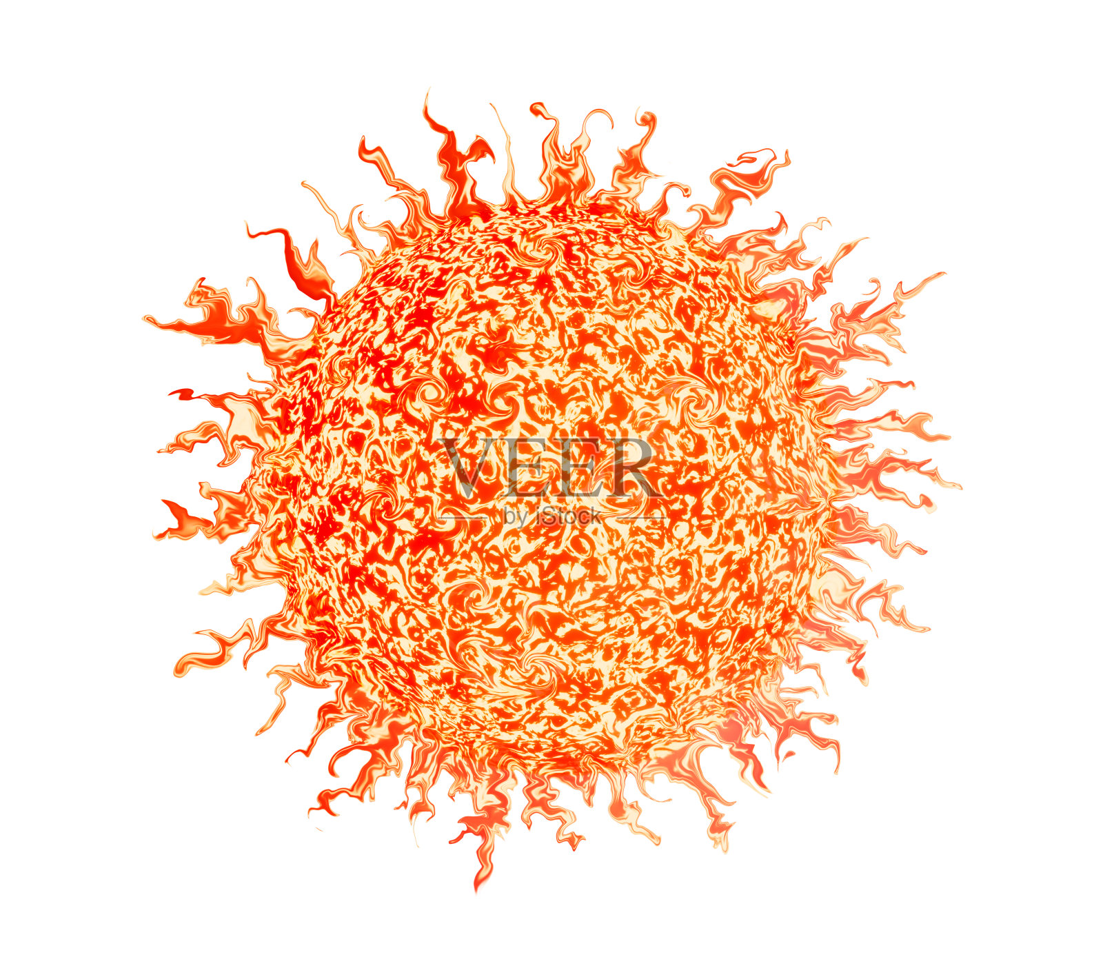 抽象红矮星孤立在白色，3d渲染照片摄影图片