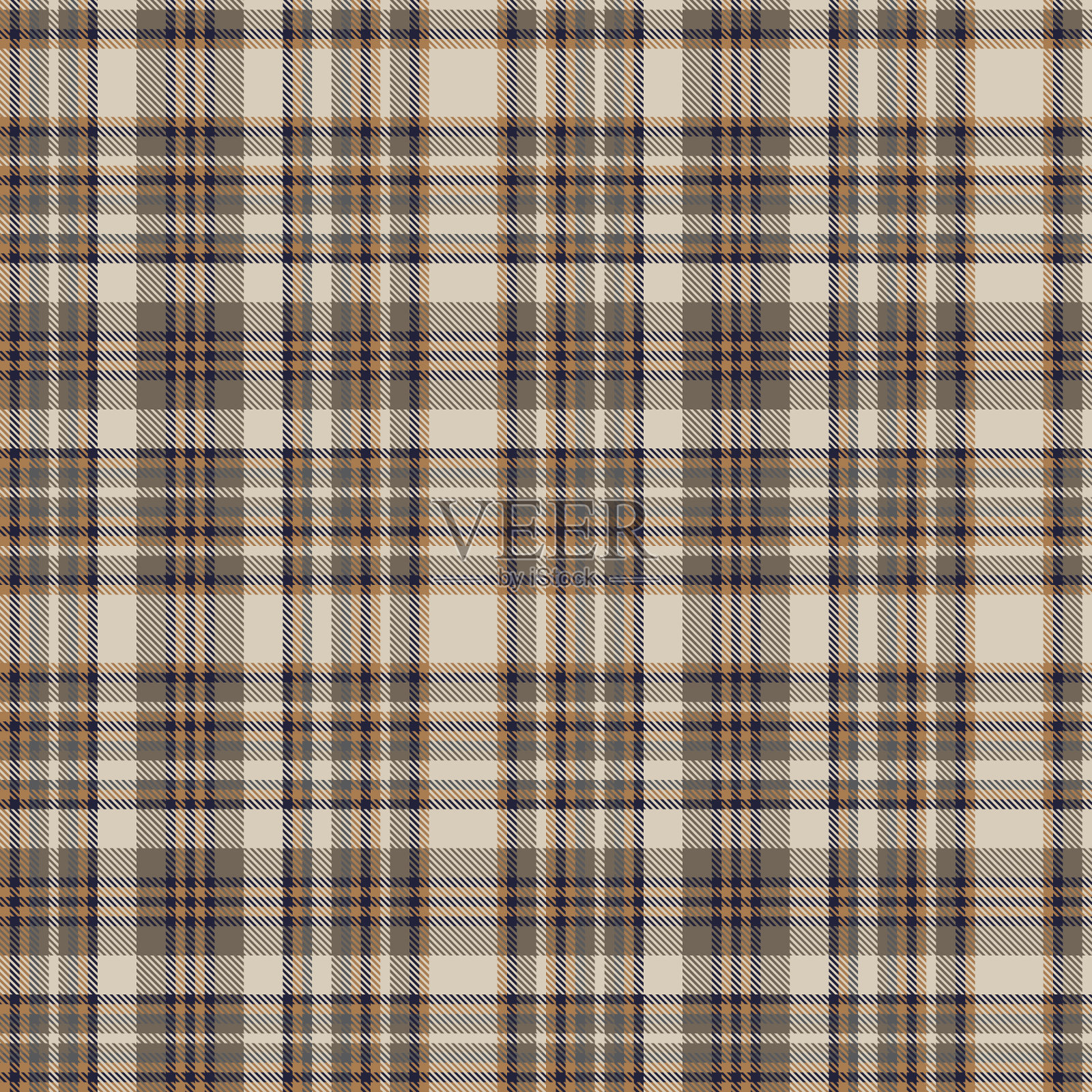 棕色峡谷格子纹理无缝模式插画图片素材