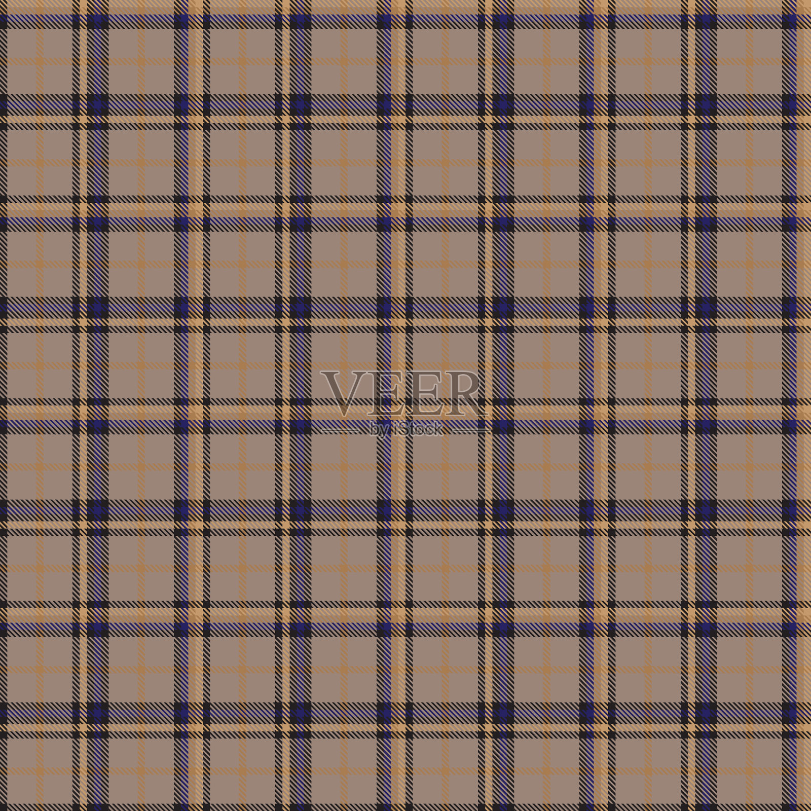 棕色峡谷格子纹理无缝模式插画图片素材