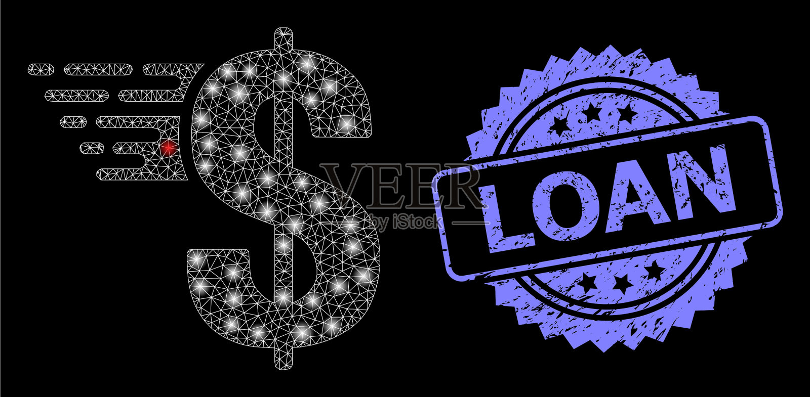 橡皮贷款章和亮网章插画图片素材