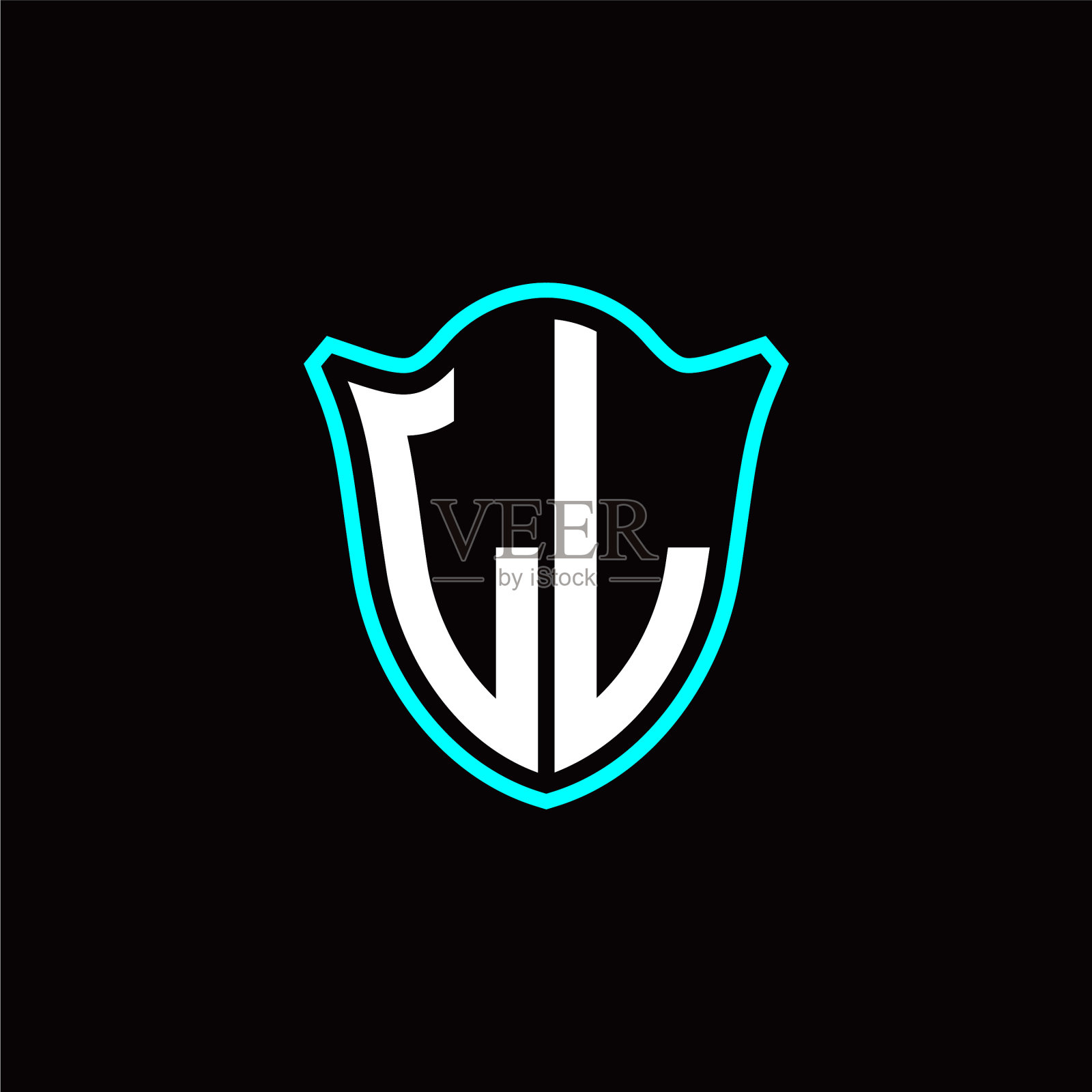 L首字母字母标志盾设计现代插画图片素材