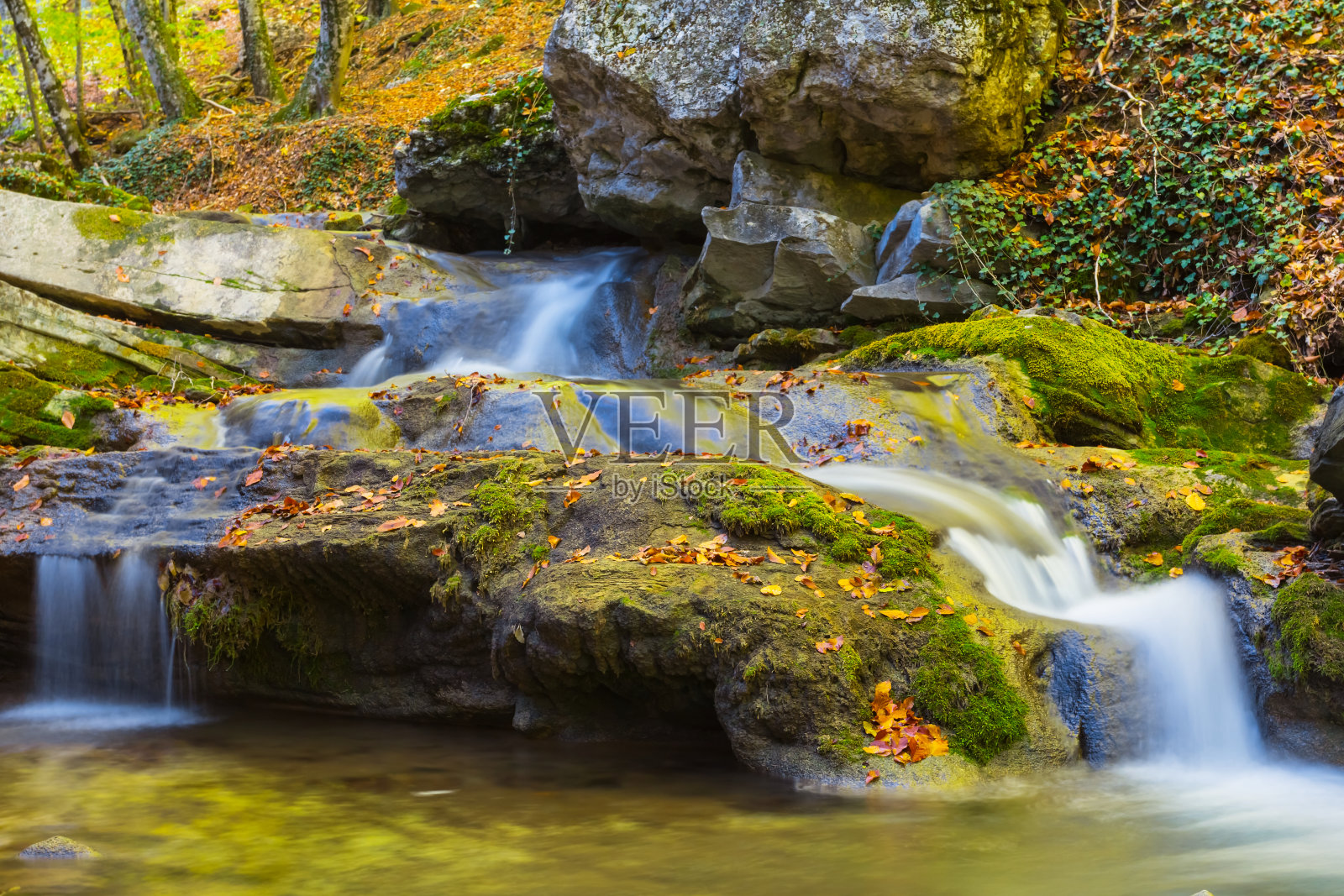 秋山河景照片摄影图片