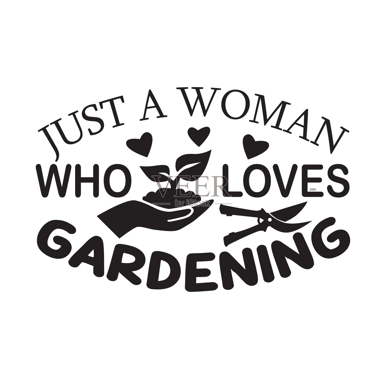 园艺名言只是一个热爱园艺的女人插画图片素材