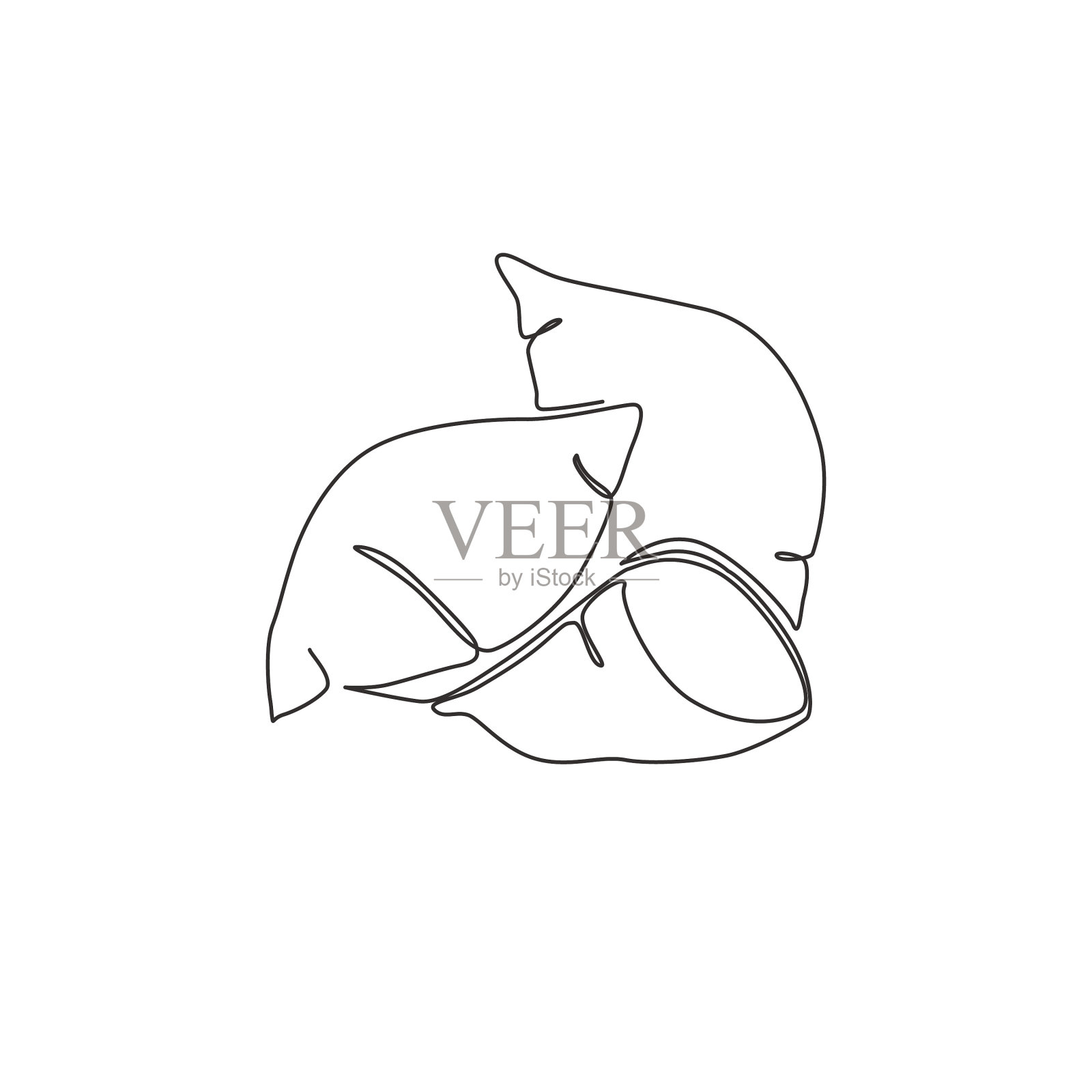 单线连续画整体健康设计元素图片