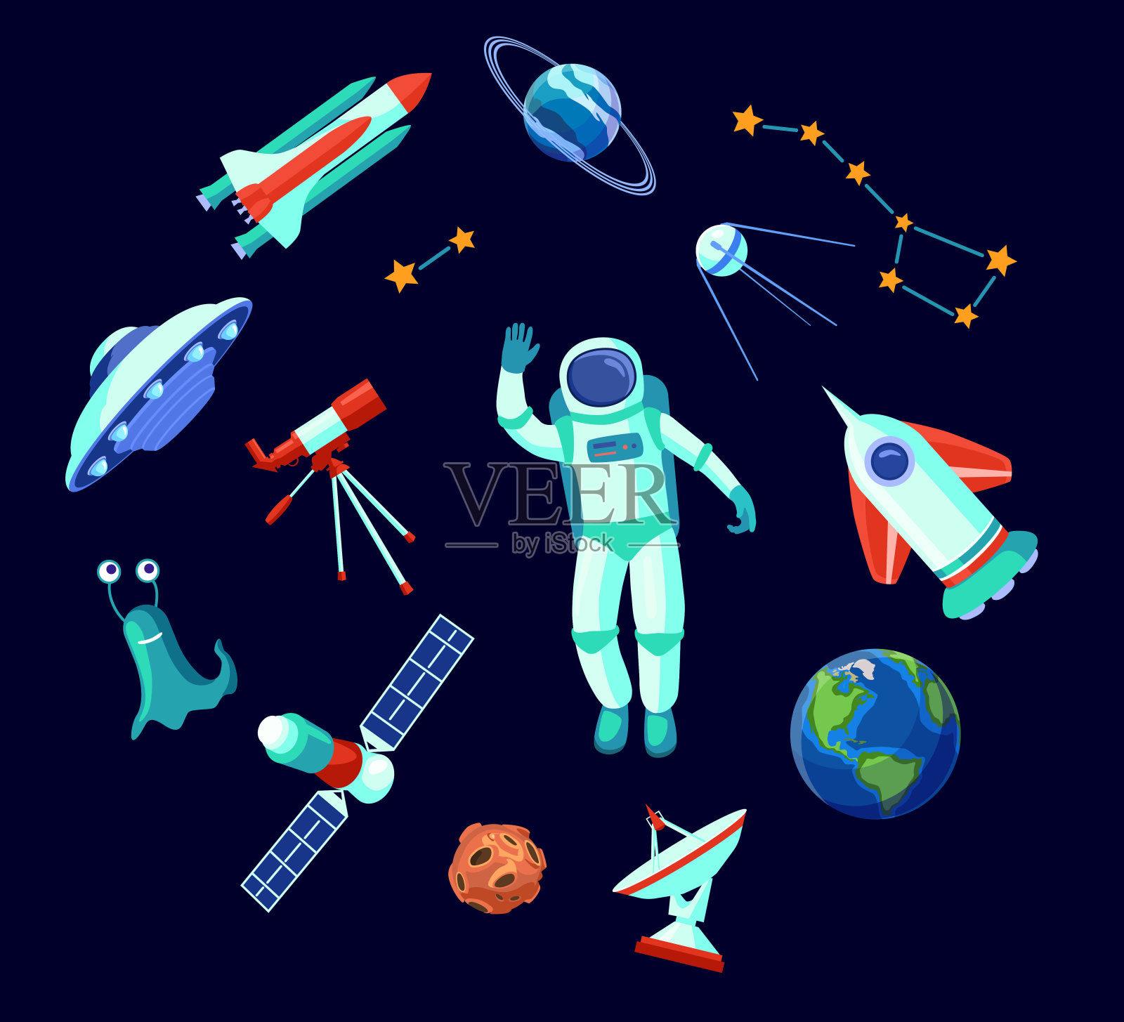 时尚空间元素平面图片集合插画图片素材